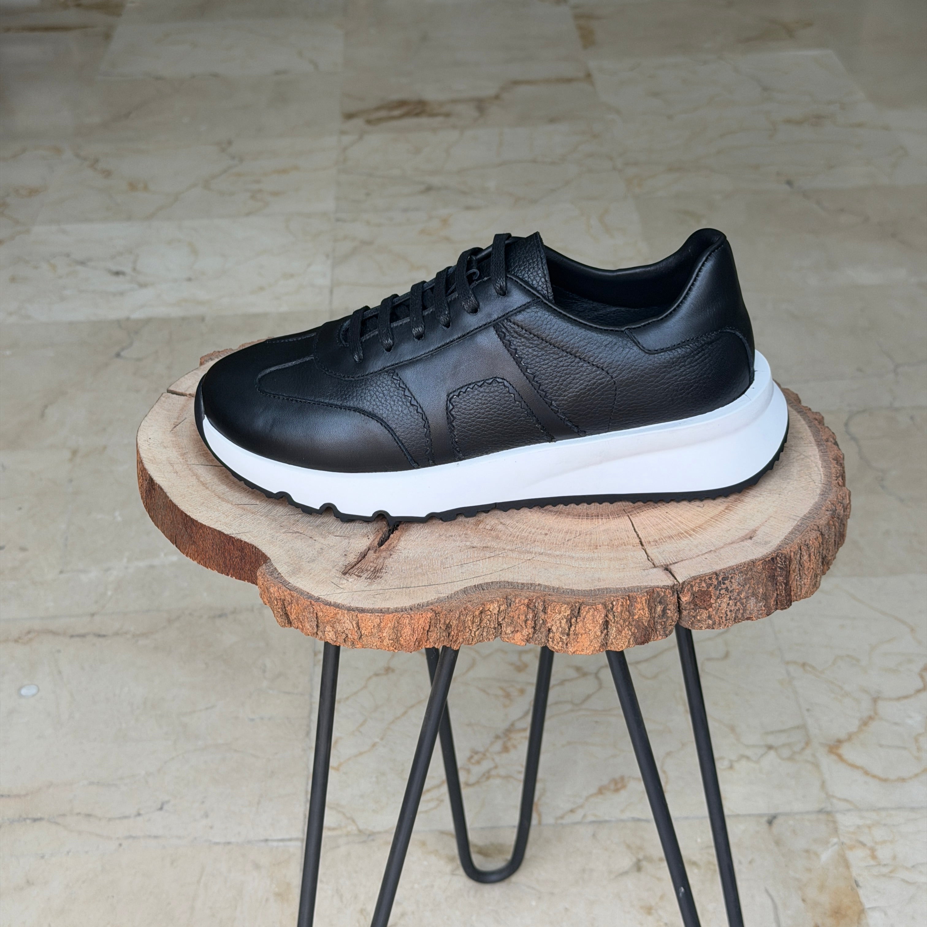 basket en cuir - 926 NOIR-A