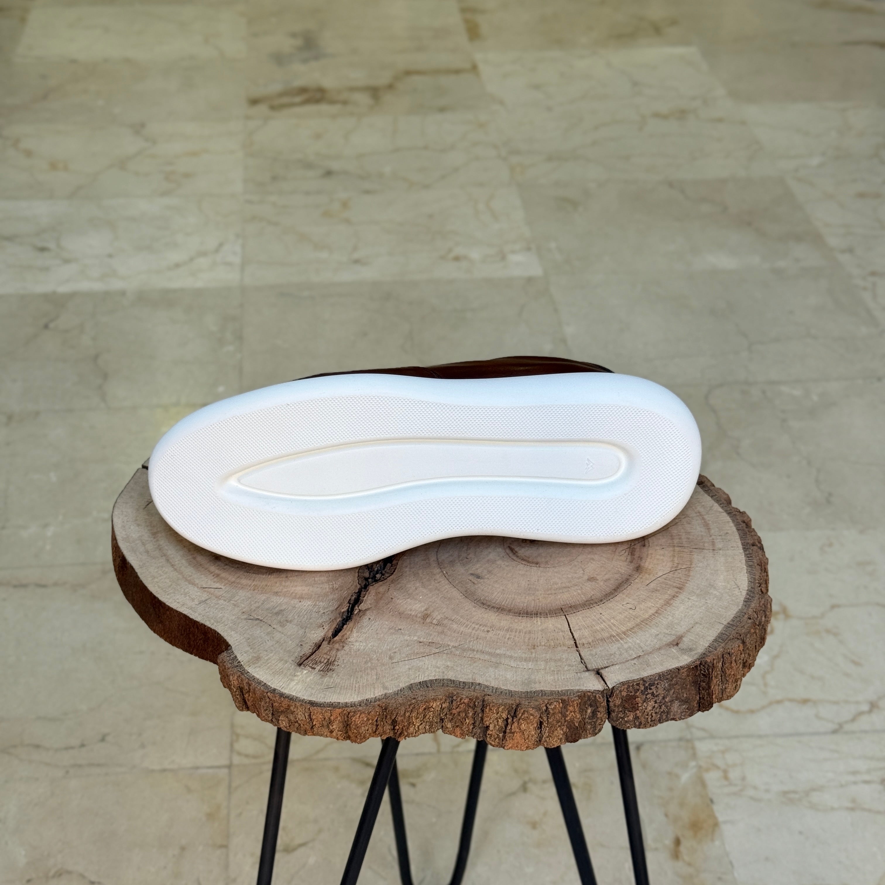 BASKET EN CUIR 726 TABAC