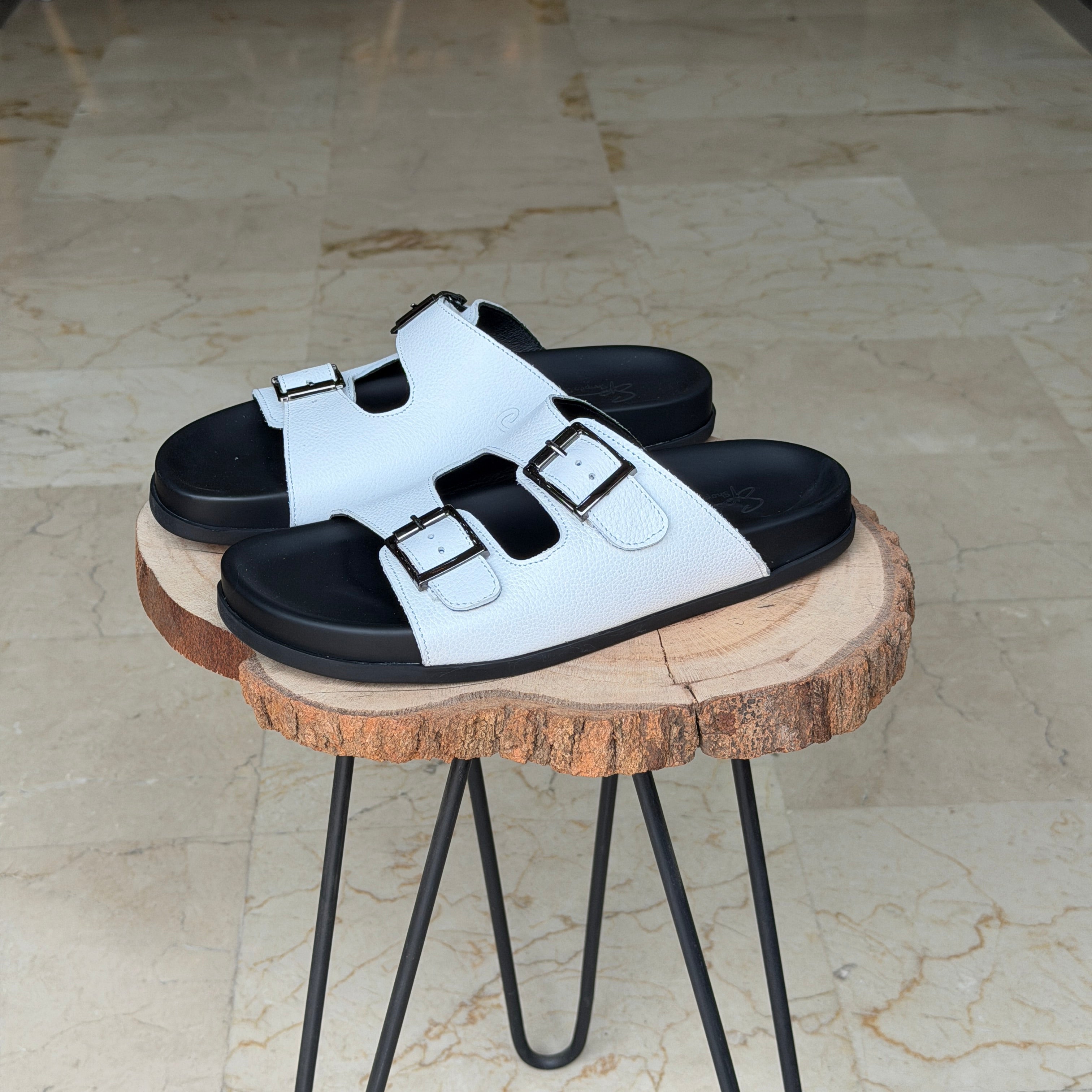 SANDALE EN CUIR Terra-Cuir 204 Blanc