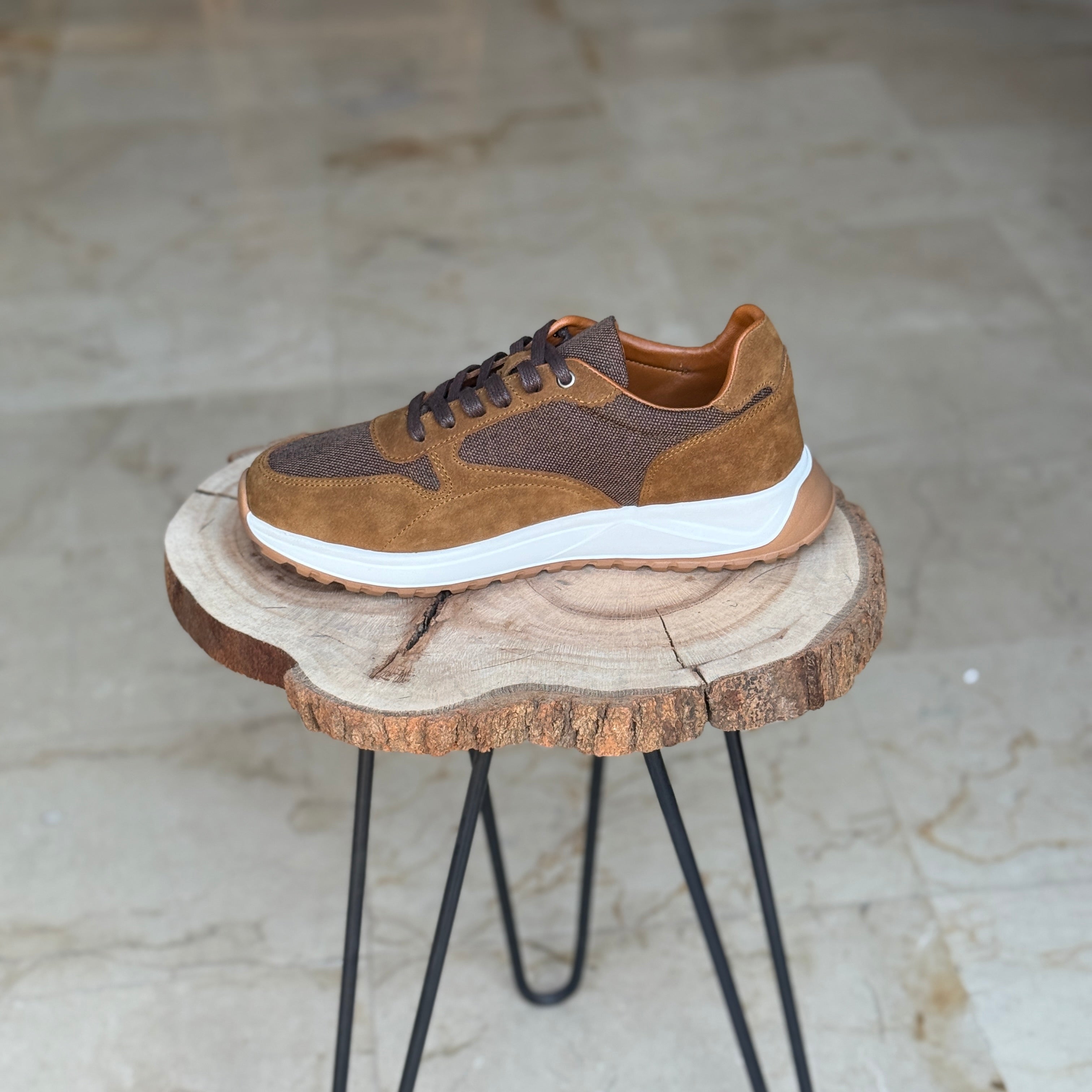 BASKET EN CUIR 915 TABA