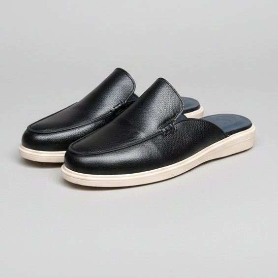 SP Mules - Cuir Noir - Shopilo Shoes