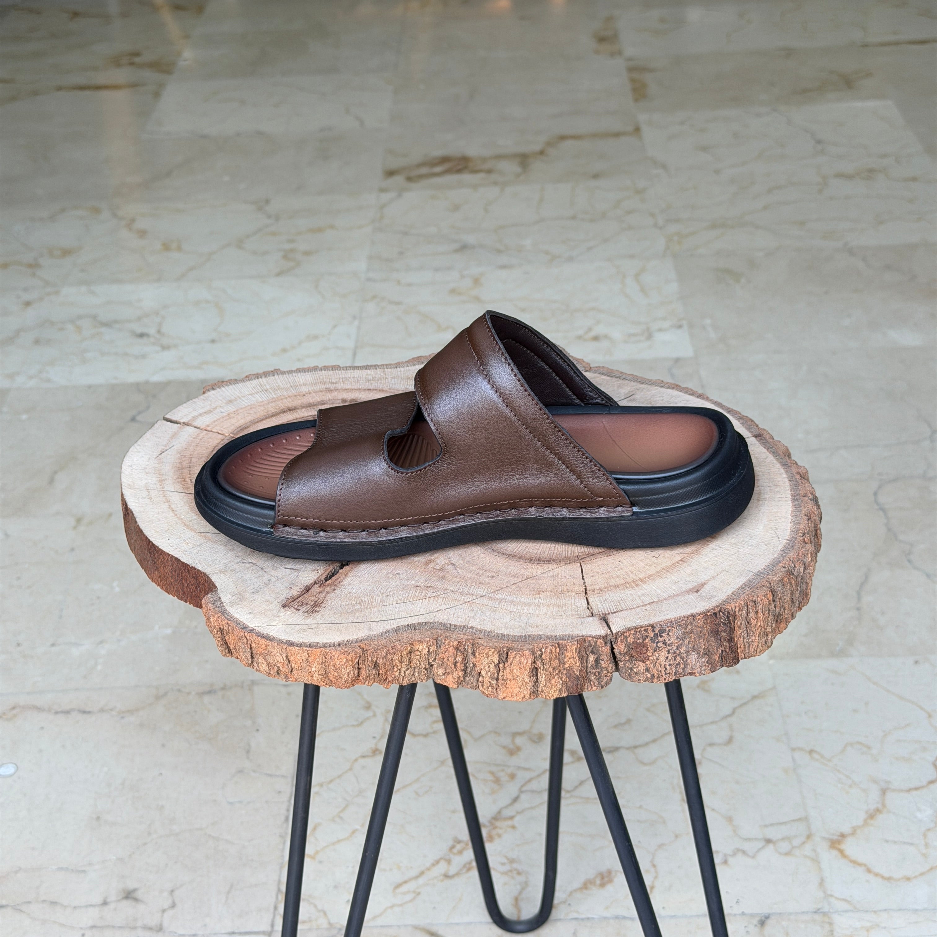 SANDALE EN CUIR Ergonomic Arch S43 MARRON