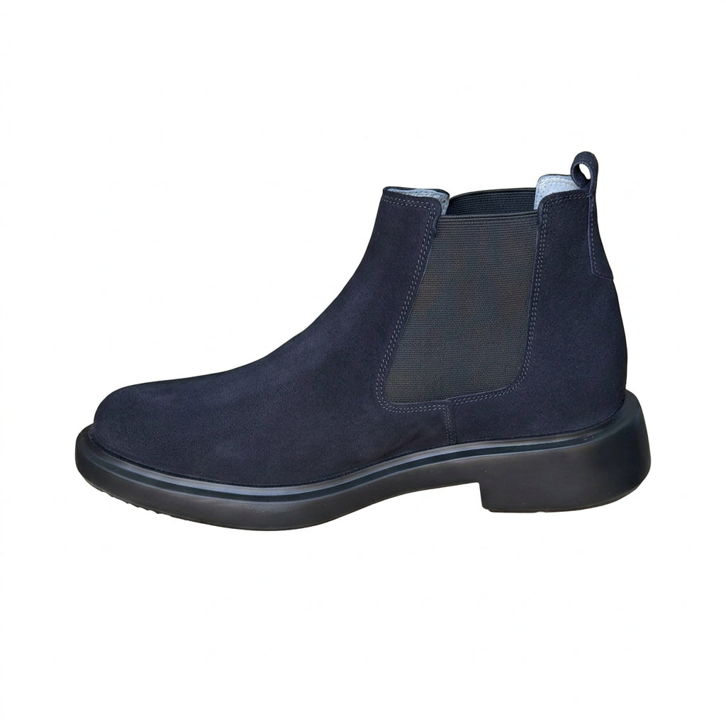 Bottine En Cuir 0400 BLEU DAIM