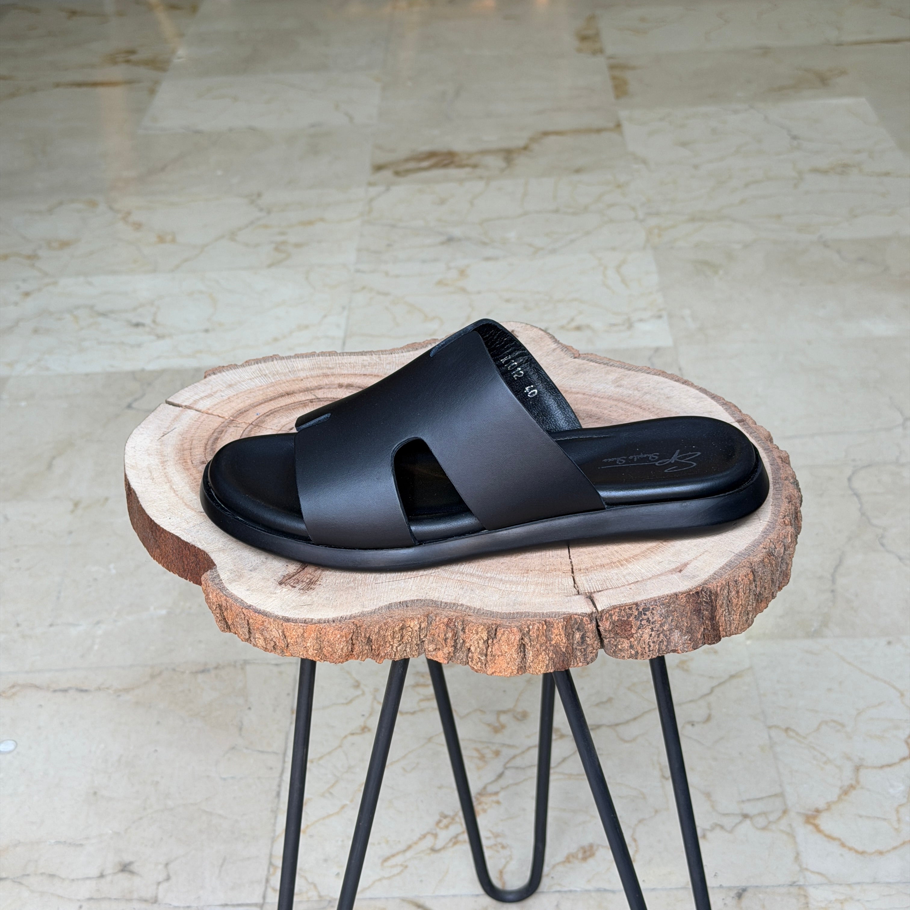 Sendale En Cuir Signateur 01 NOIR 1012 - Shopilo Shoes