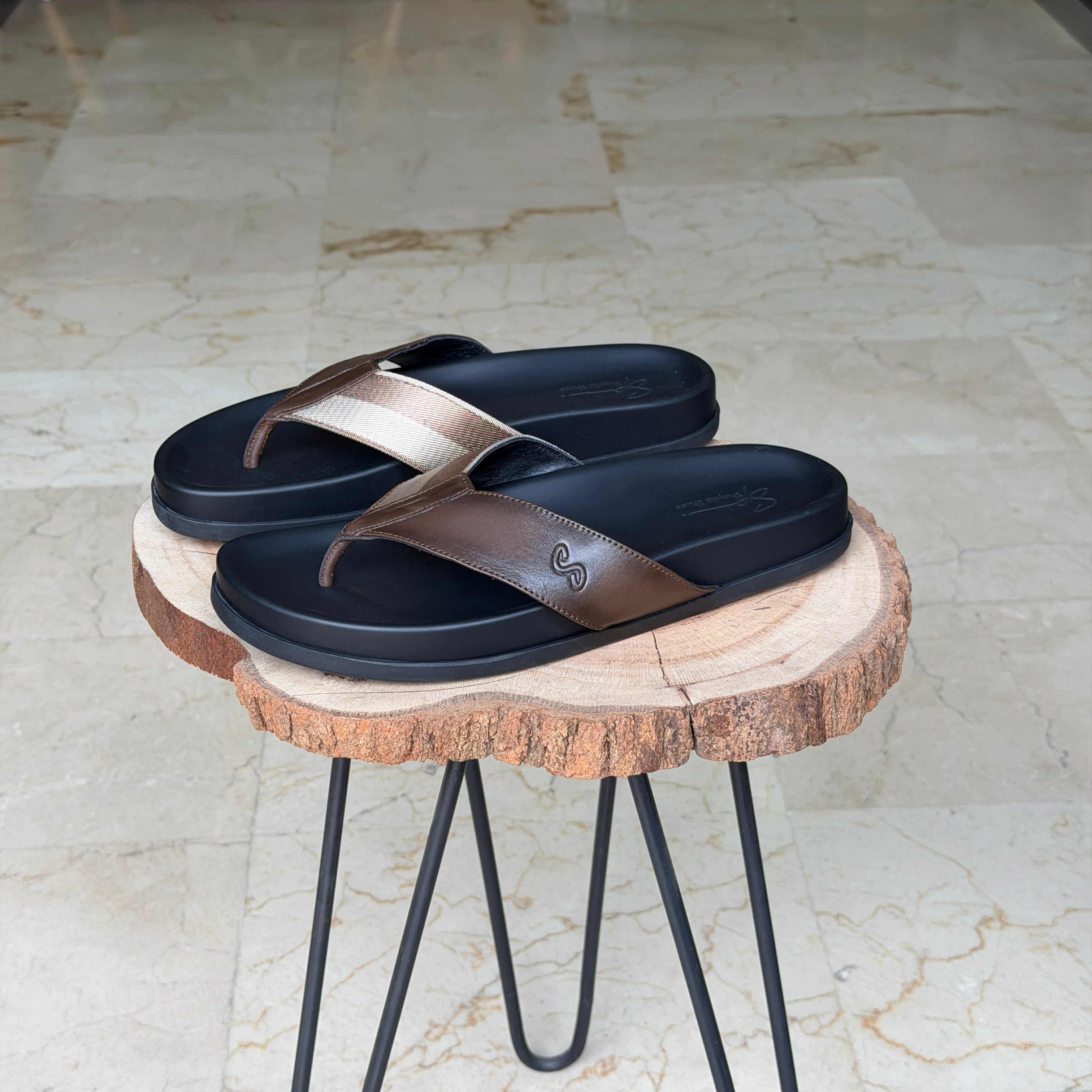 SANDALE EN CUIR Terra-Cuir 212 Taba