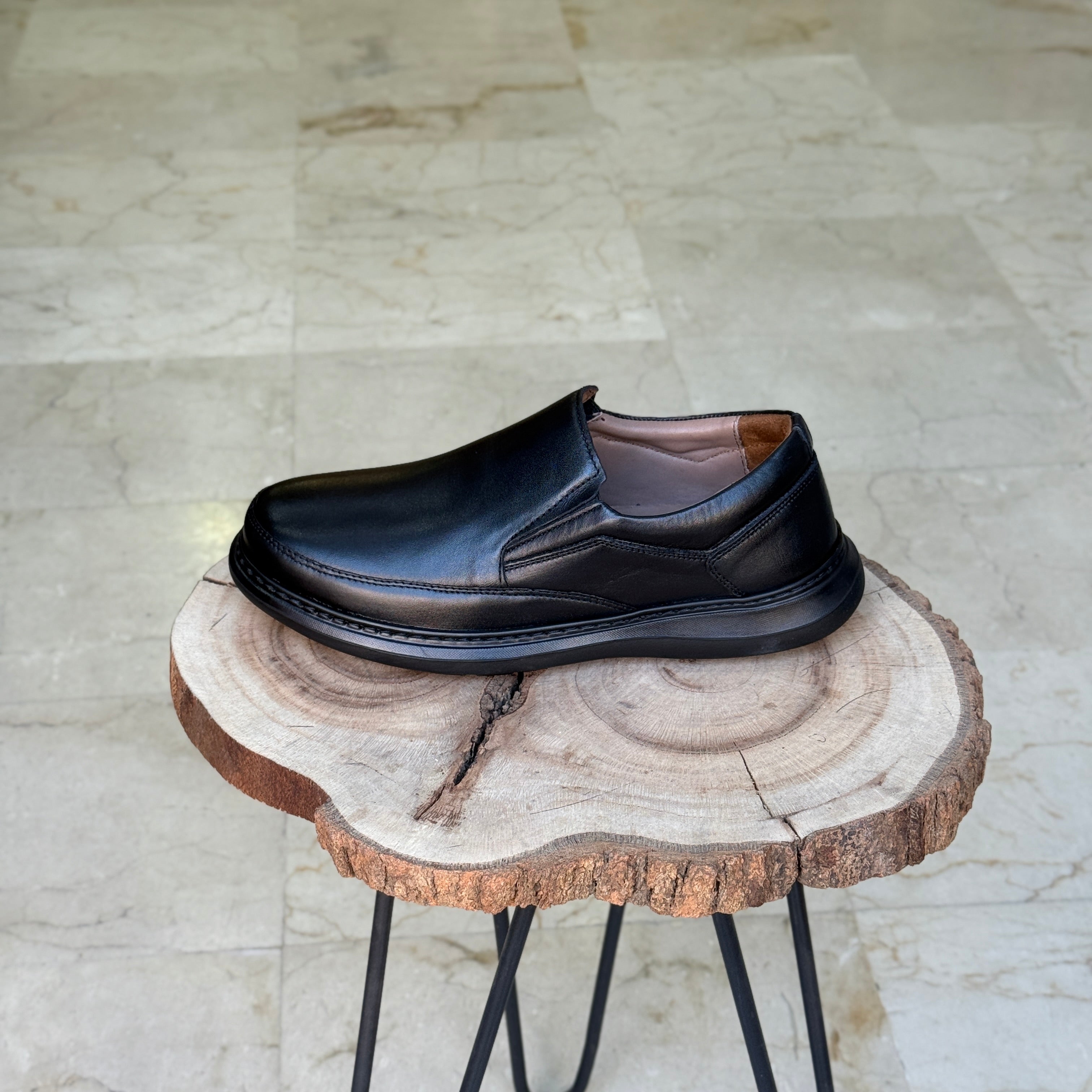 CHAUSSURE MEDICAL EN CUIR 104 NOIR