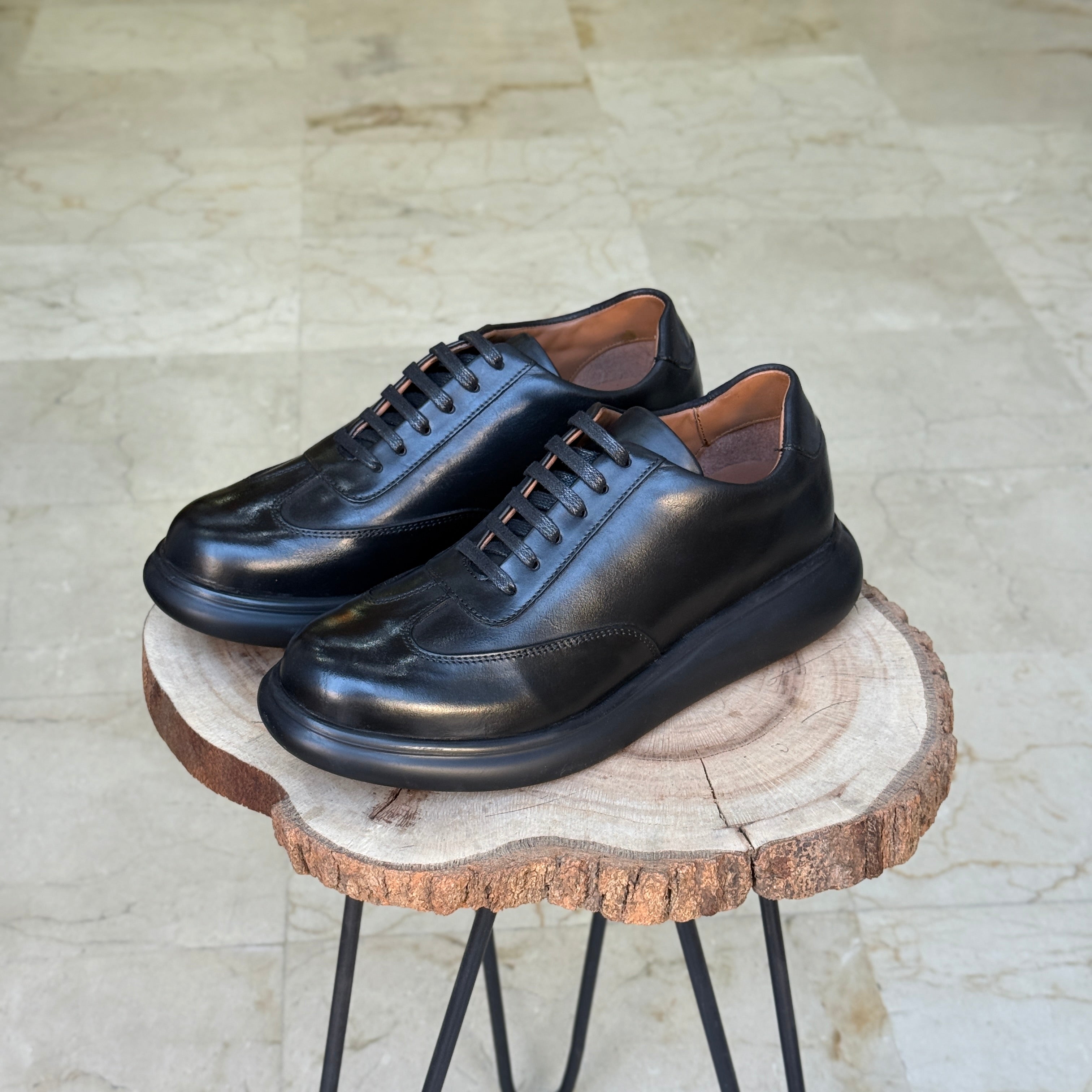 BASKET EN CUIR 726 NOIR