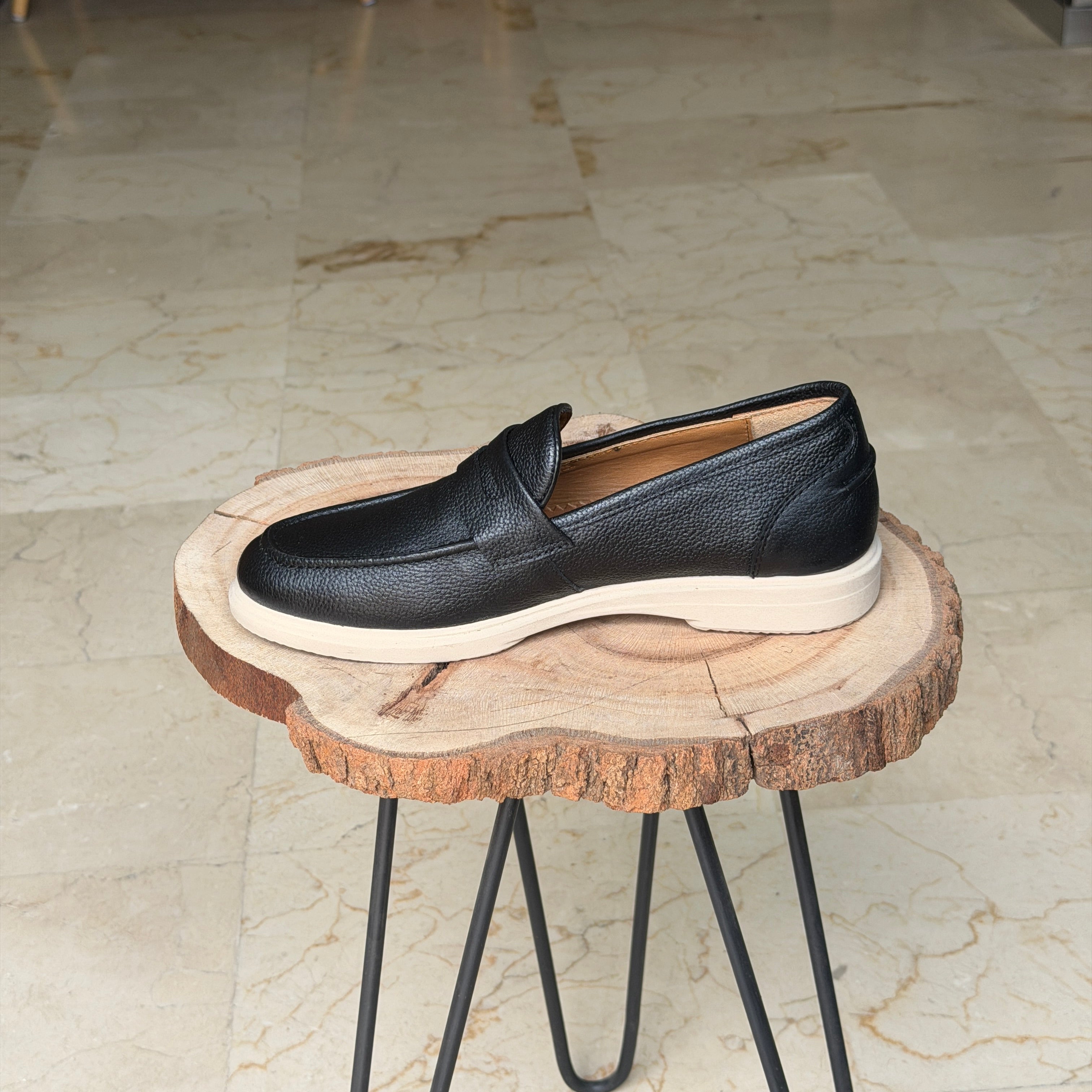 MOCASSIN EN CUIR BERLIN 051 NOIR CUIR - Shopilo Shoes