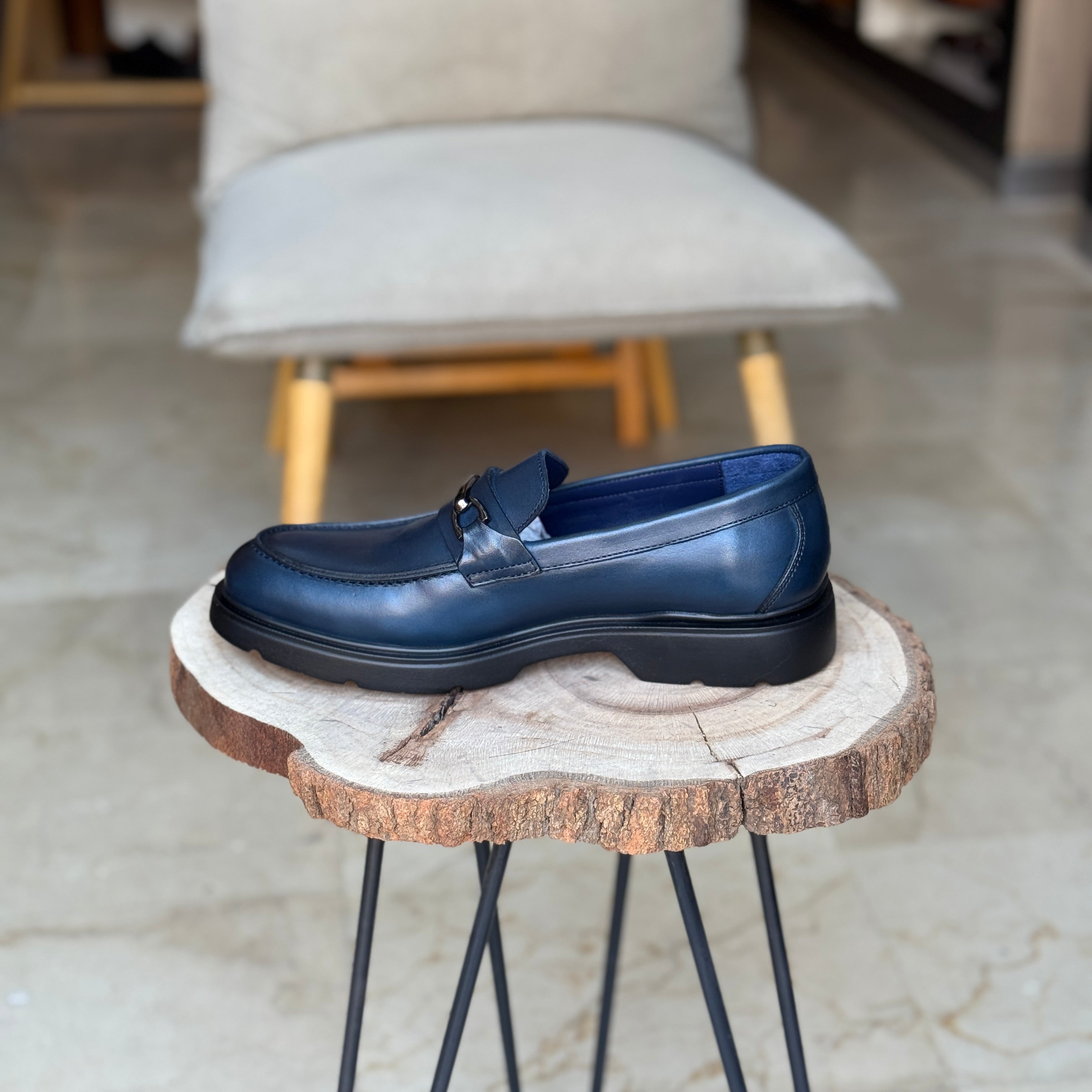 CHAUSSURES EN CUIR VÈRITABLES 108 BLEU