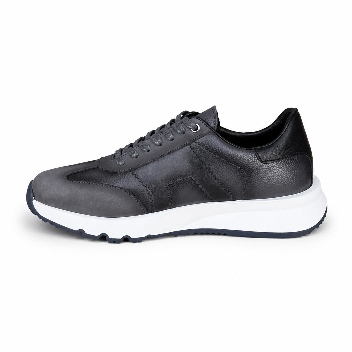 basket en cuir - 926 gris / b