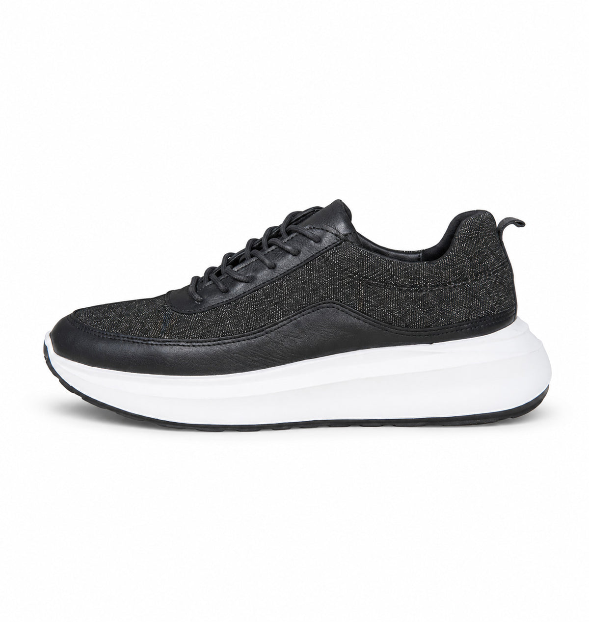Basket en cuir ET jeans - 944 Noir