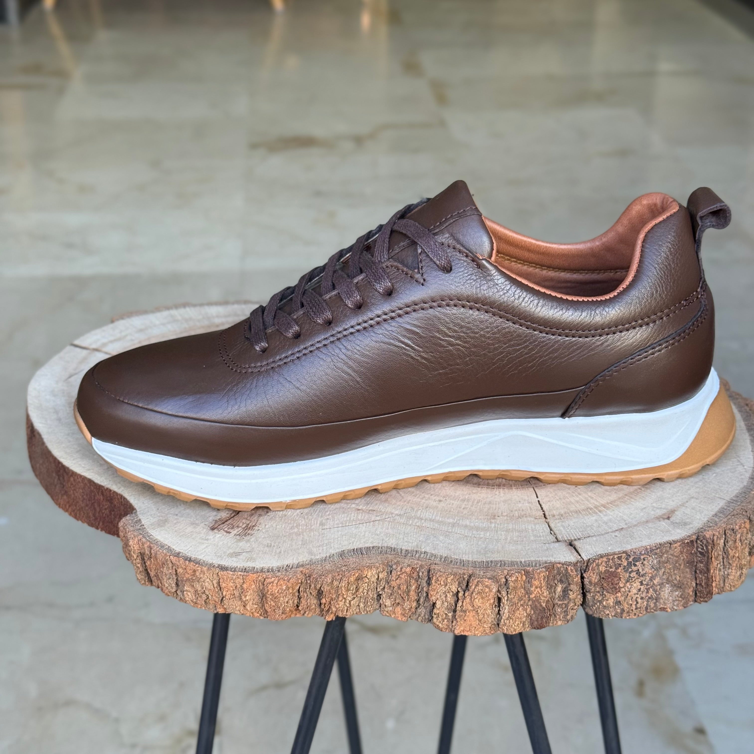 Basket en cuir - 934 MARRON