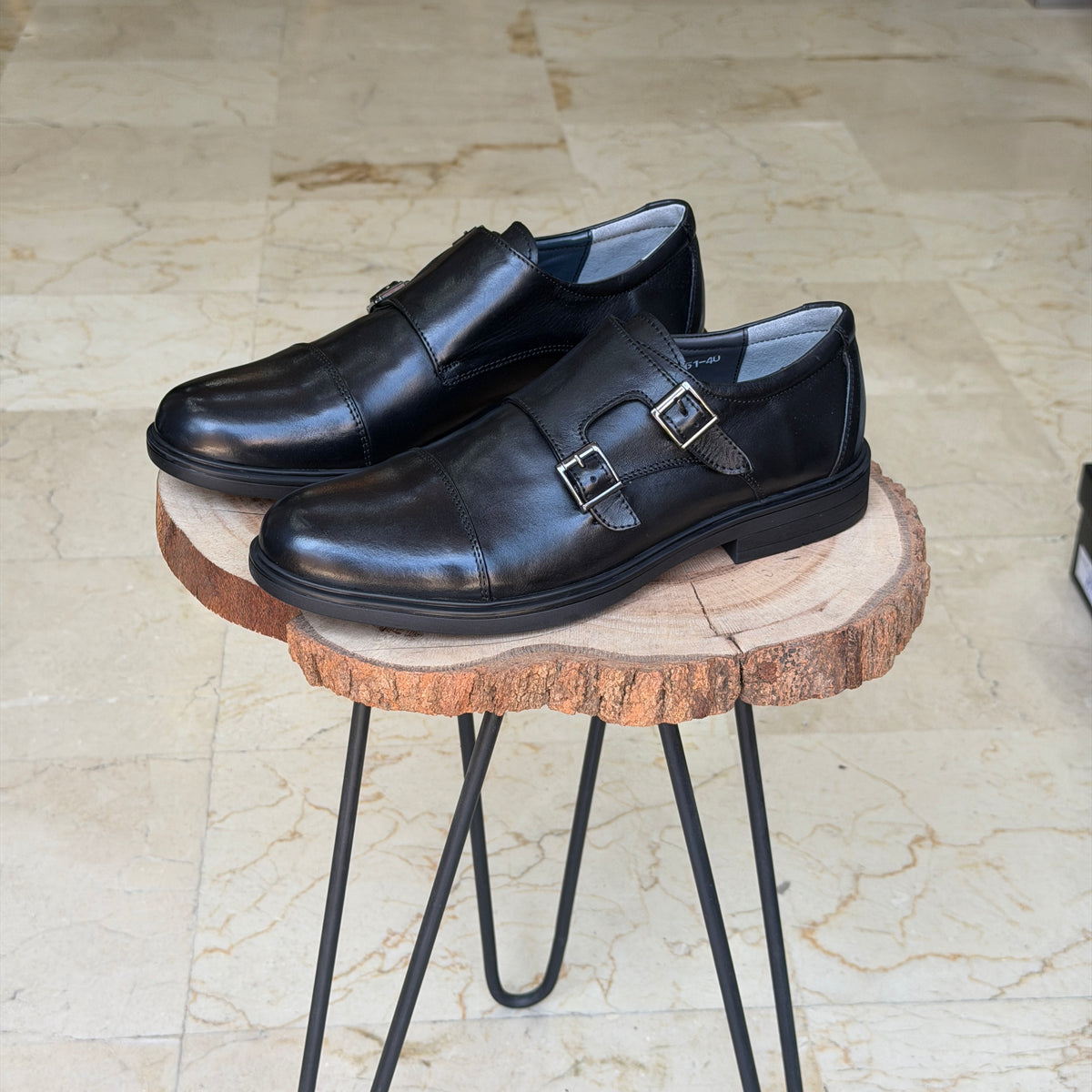 CHAUSSURES EN CUIR VÈRITABLES DouxPas 0154 NOIR