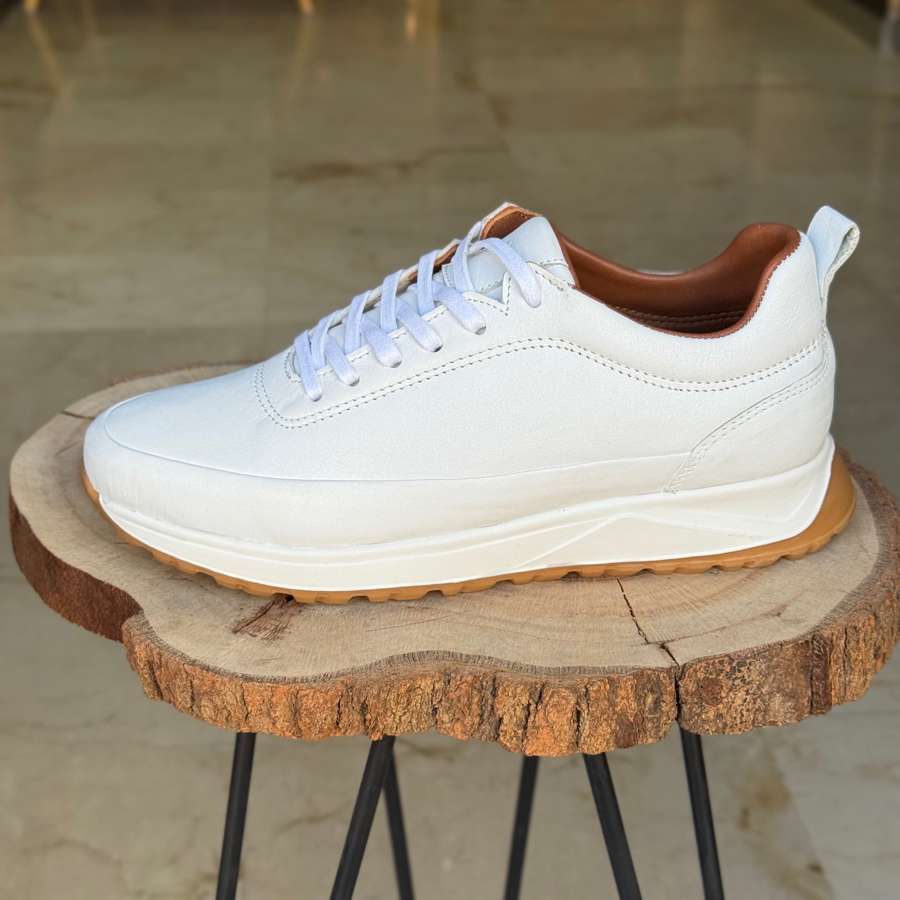 Basket en cuir - 934 blanc - Shopilo Shoes