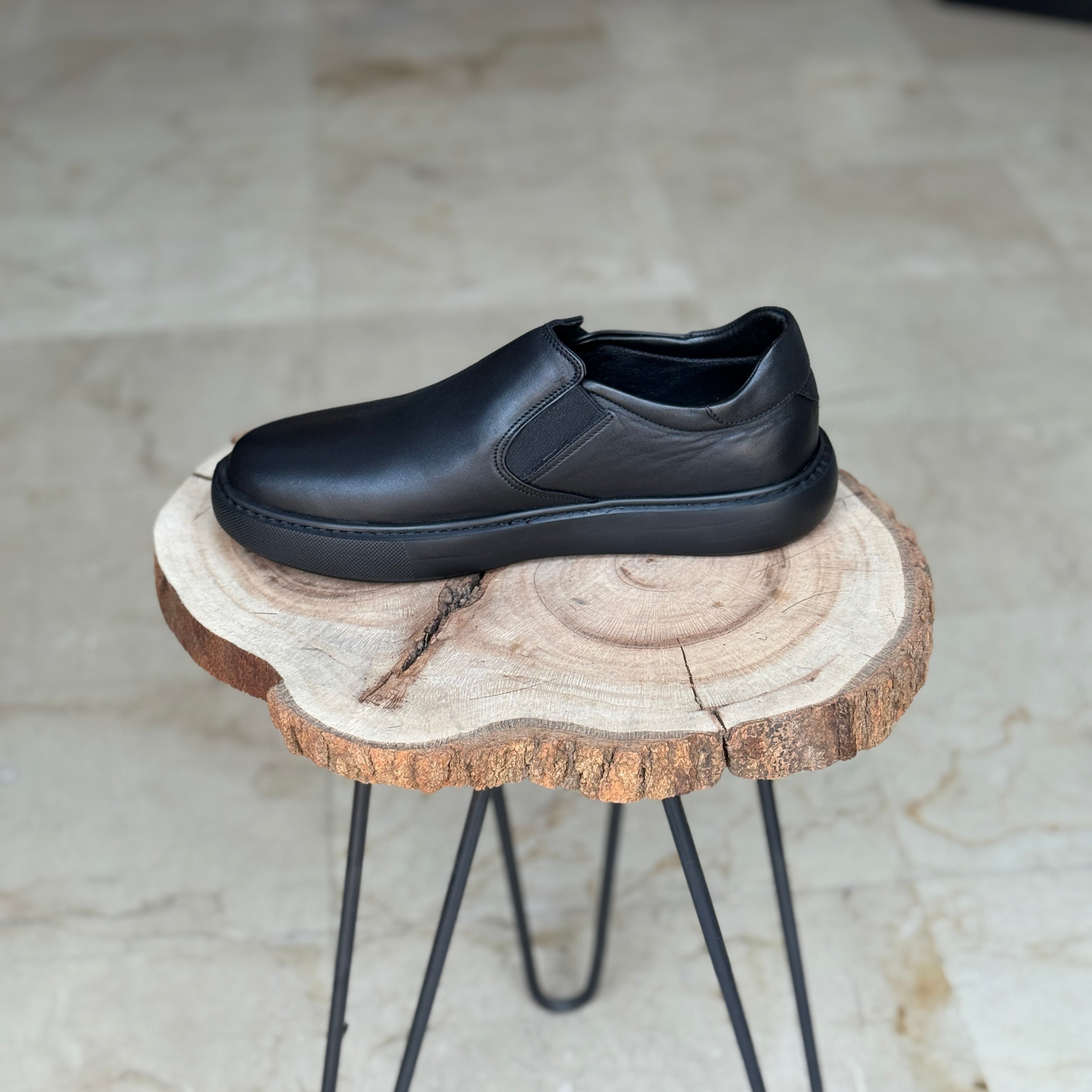 BASKET EN CUIR 816 NOIR