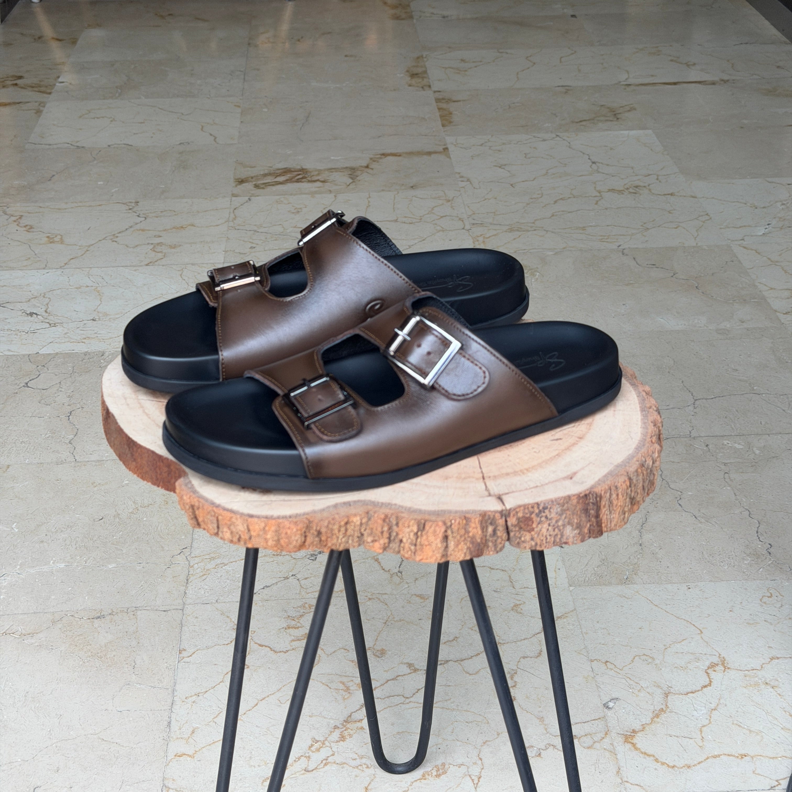 SANDALE EN CUIR Terra-Cuir 204 Cuir Marron Taba