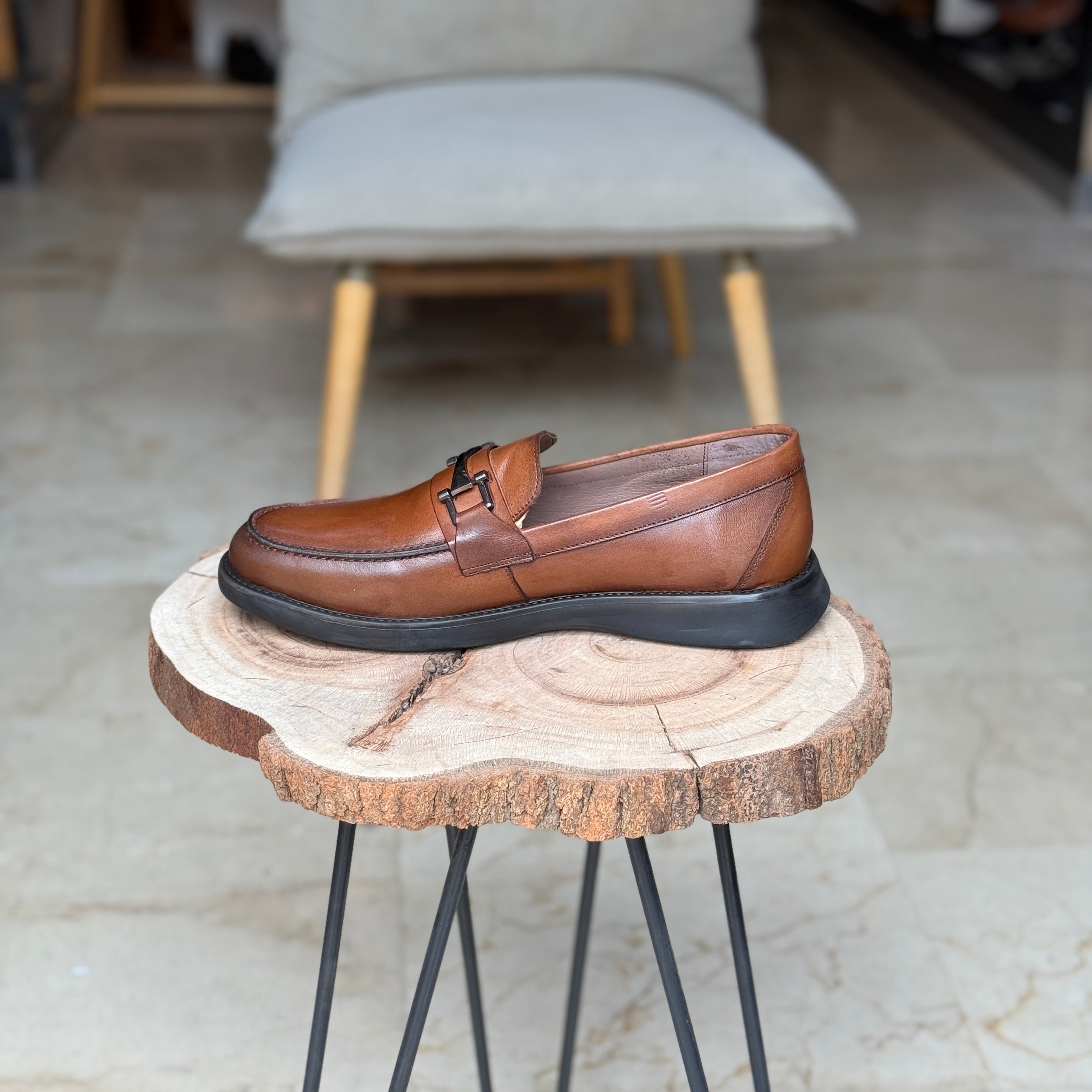 CHAUSSURES EN CUIR VÈRITABLES ELLEGANO 444 TABA