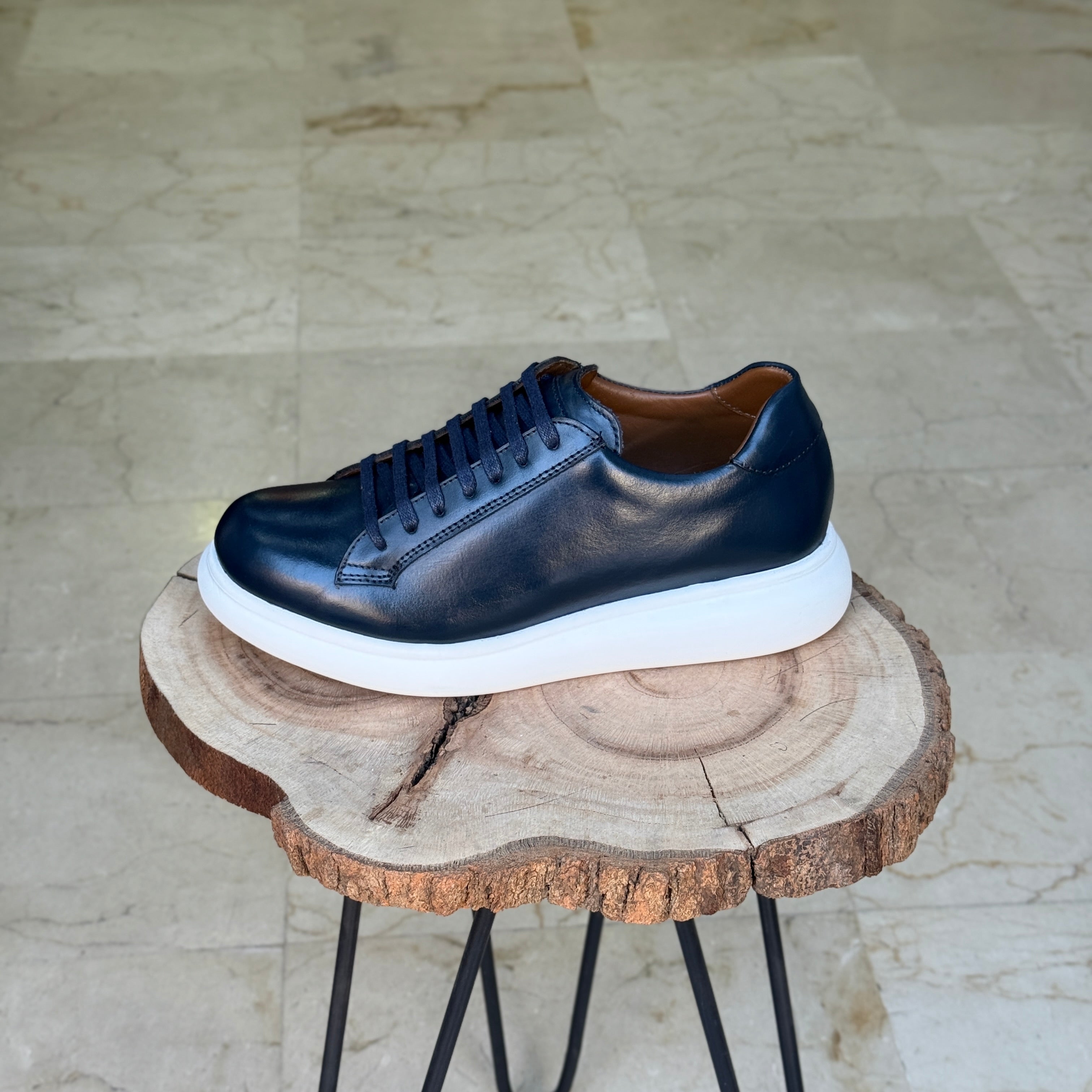 BASKET EN CUIR 704 BLEU