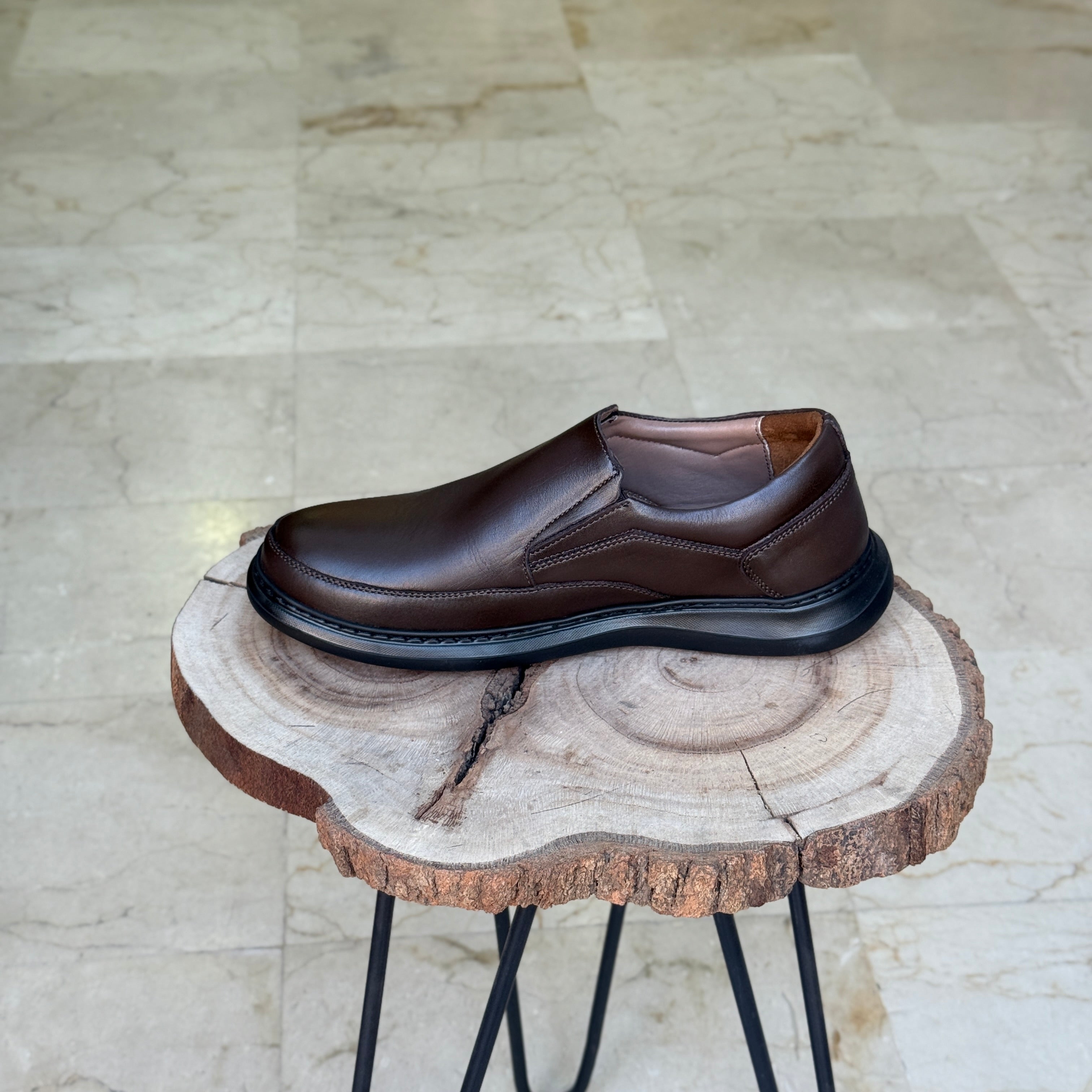 CHAUSSURE MEDICAL EN CUIR 104 MARRON