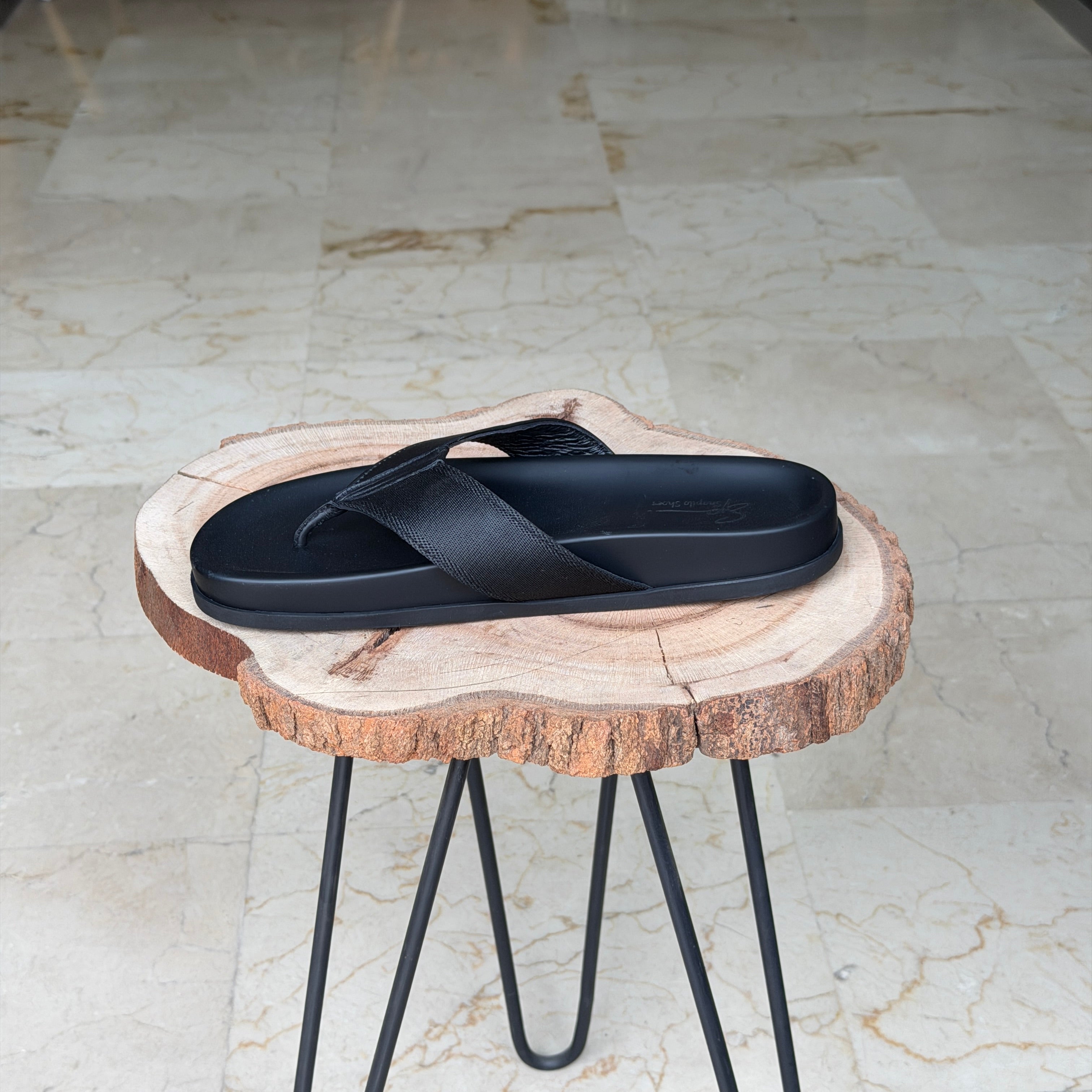 SANDALE EN CUIR Terra-Cuir 212 Noir