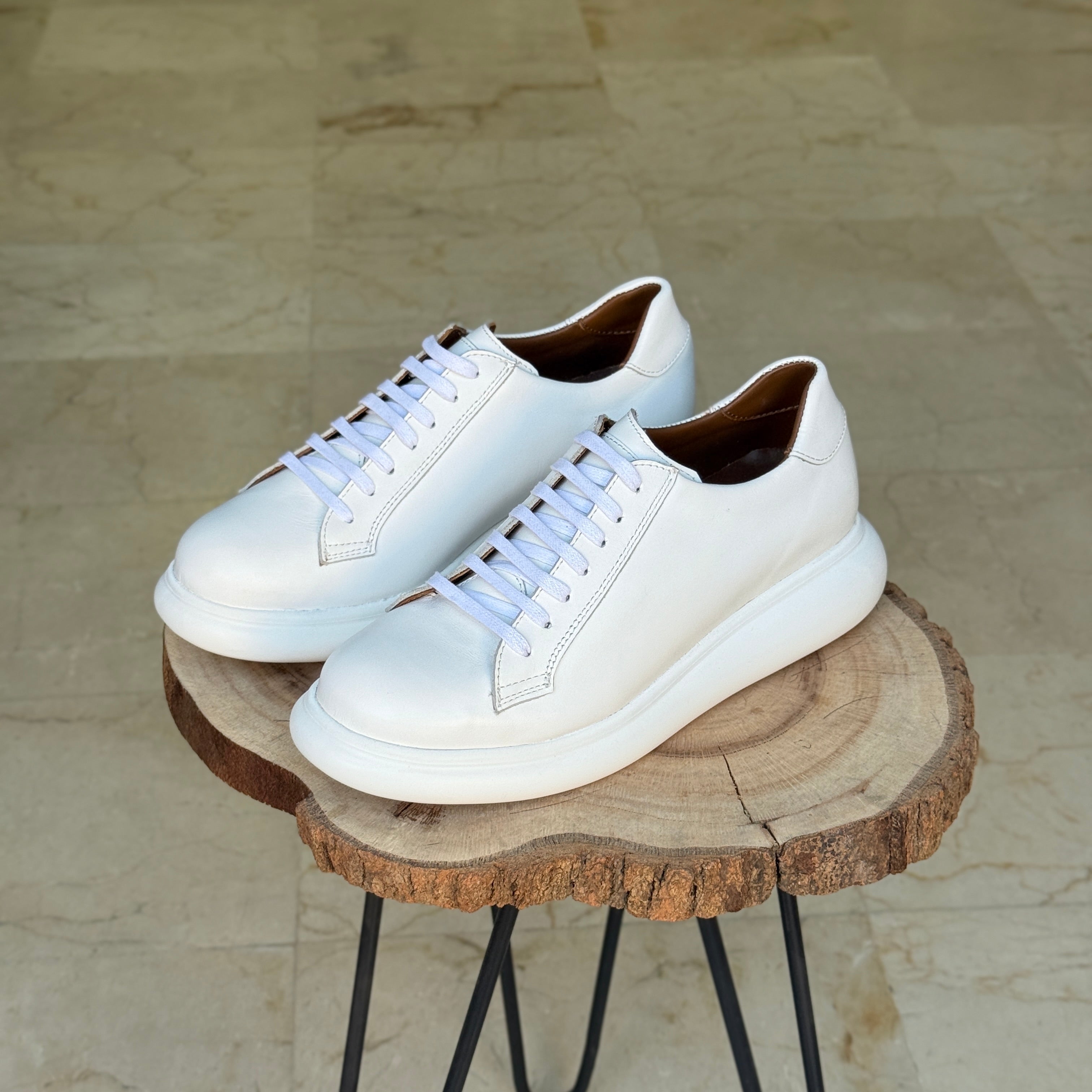 BASKET EN CUIR 704 BLANC