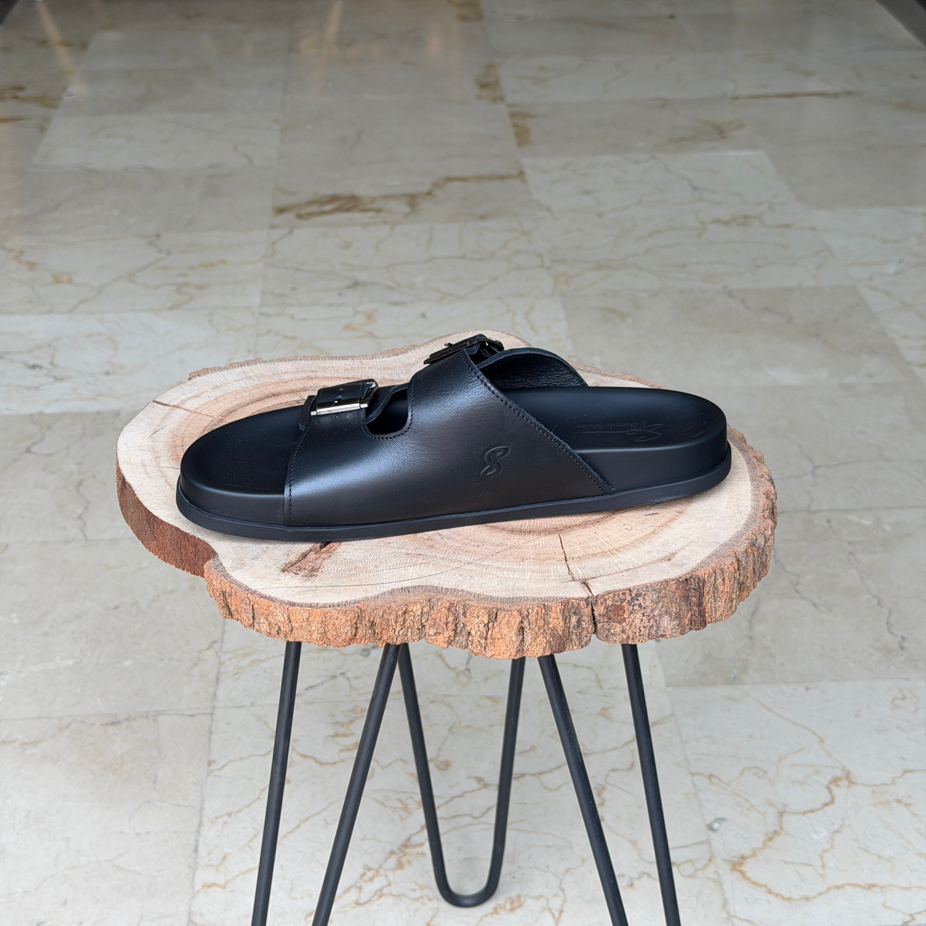SANDALE EN CUIR Terra-Cuir 204 Noir