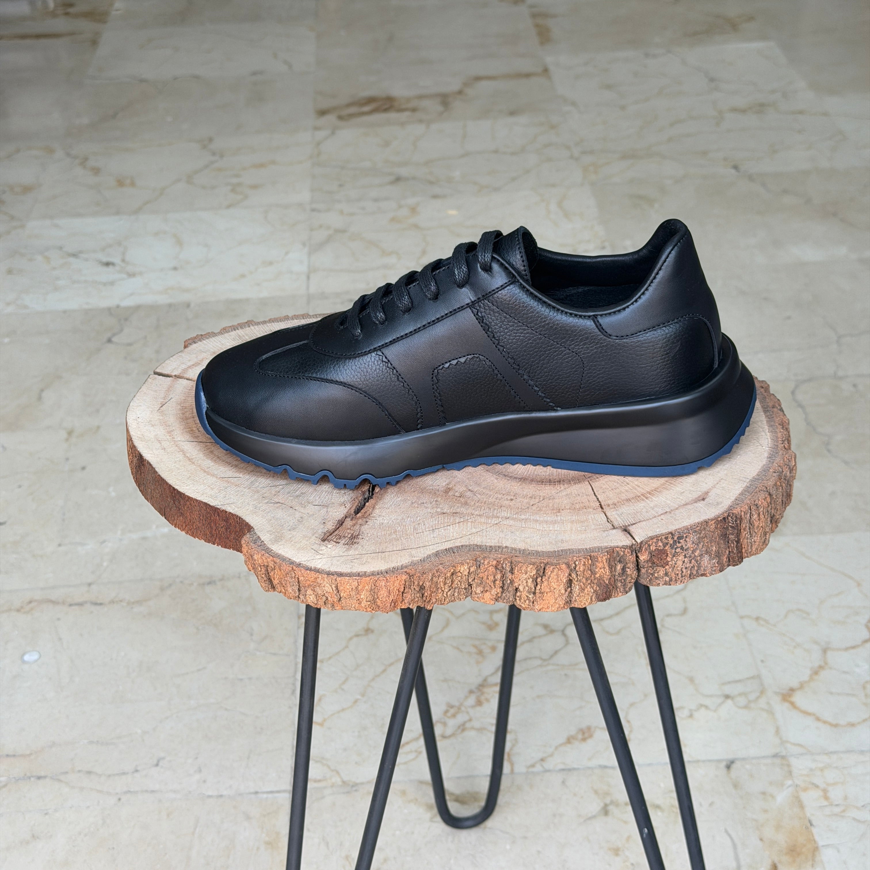 basket en cuir - 926 NOIR