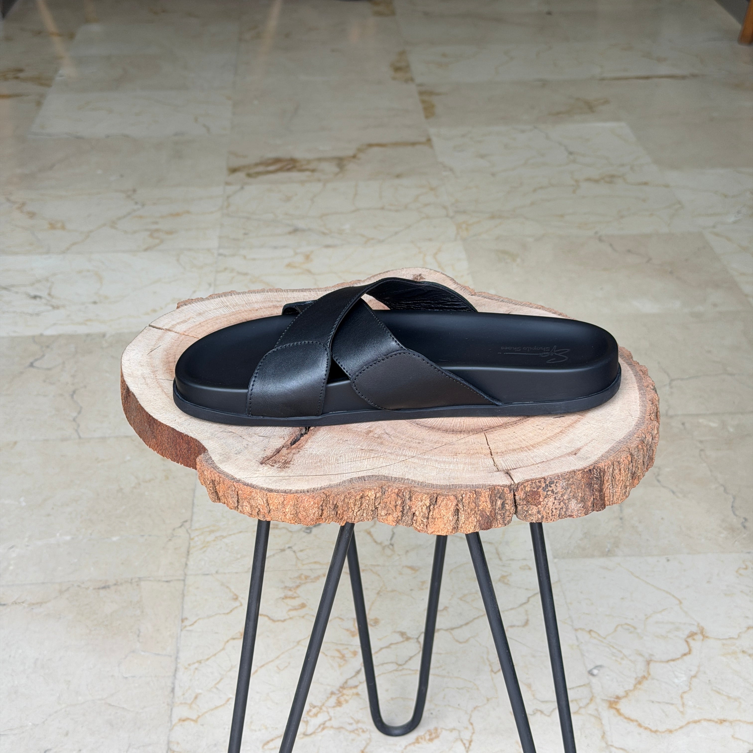 SANDALE EN CUIR Terra-Cuir 040 Noir