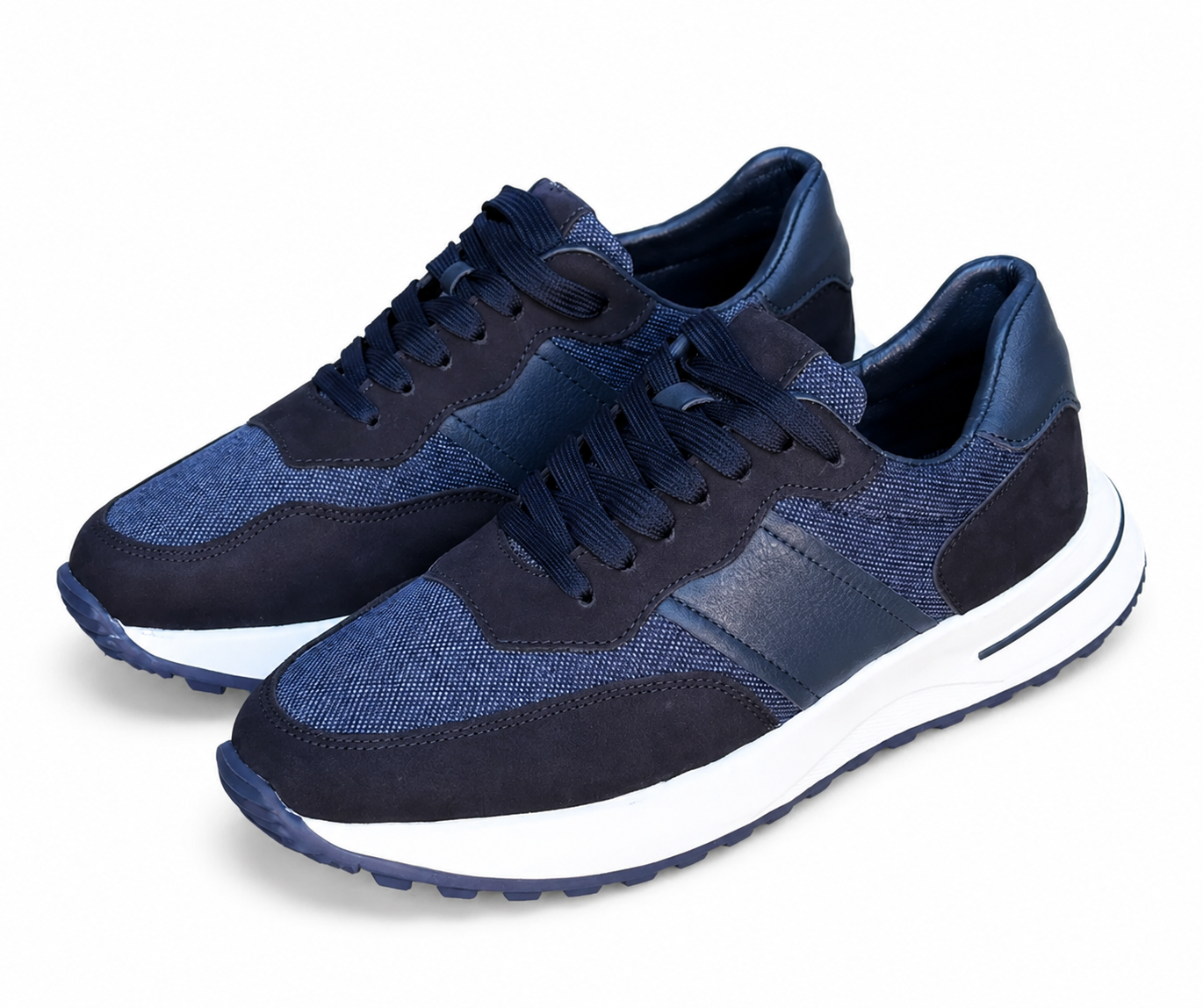 Basket en cuir - 929 bleu / b