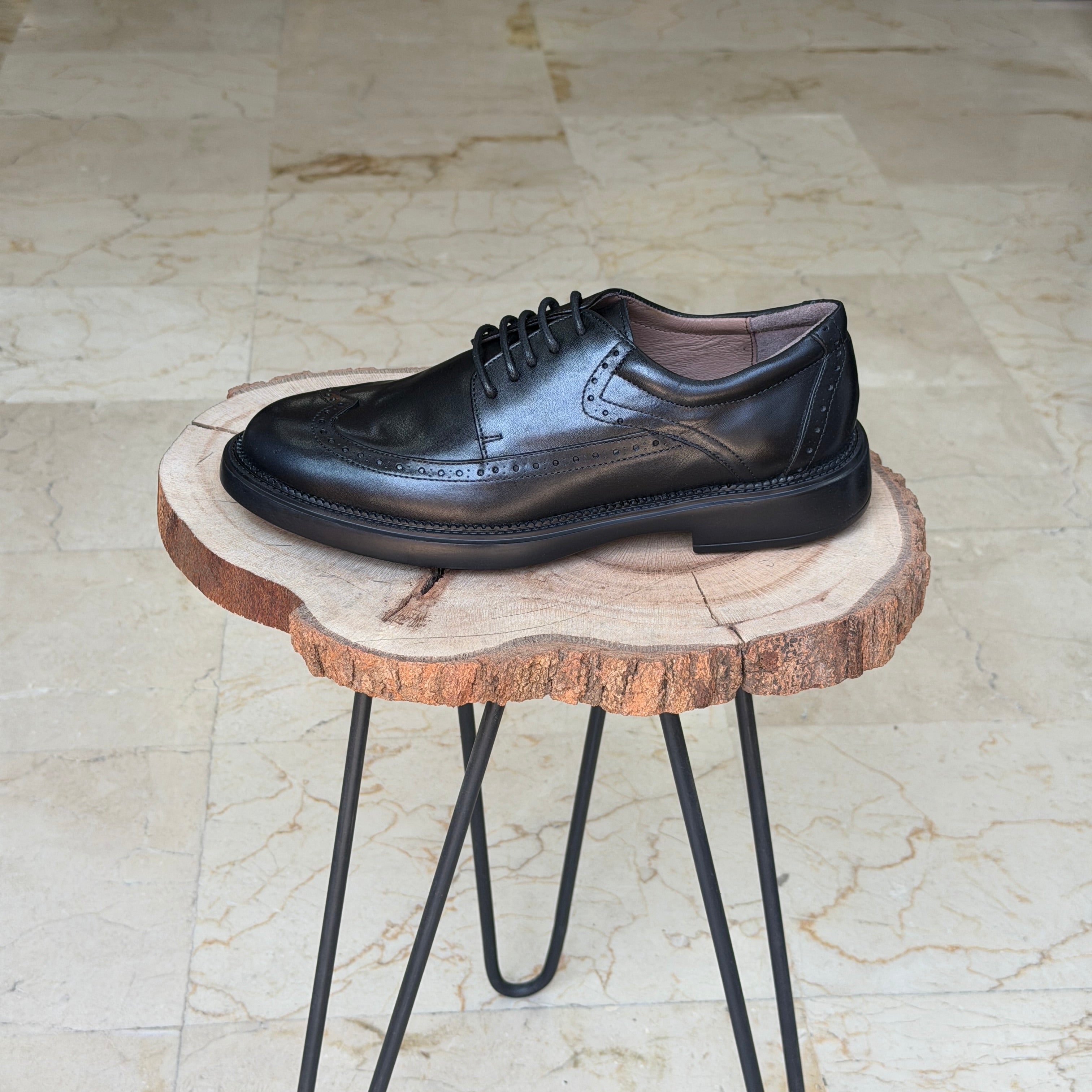 CHAUSSURES EN CUIR VÈRITABLES 028 NOIR - Shopilo Shoes