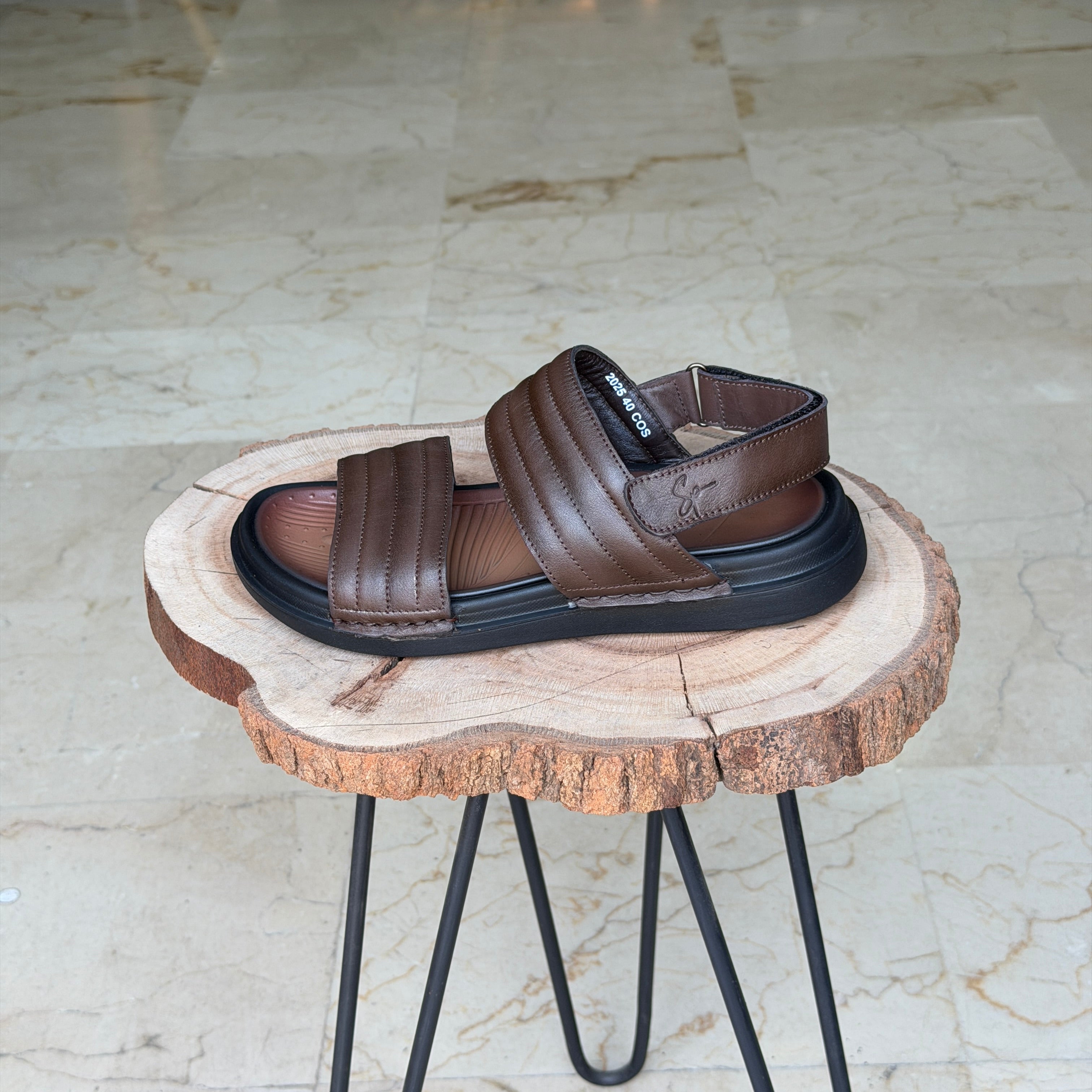 SANDALE EN CUIR Ergonomic Arch S41 MARRON