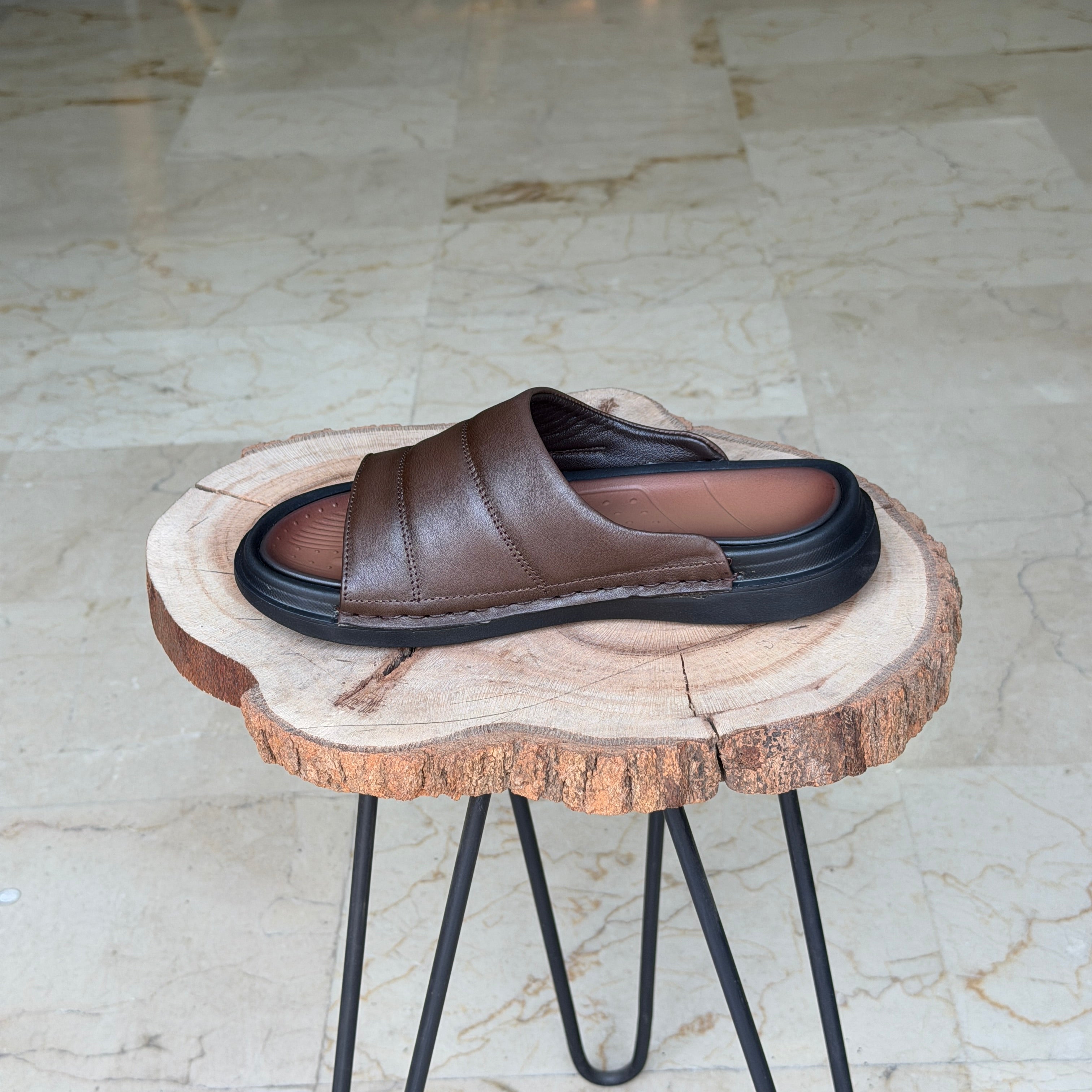 SANDALE EN CUIR Ergonomic Arch S40 MARRON