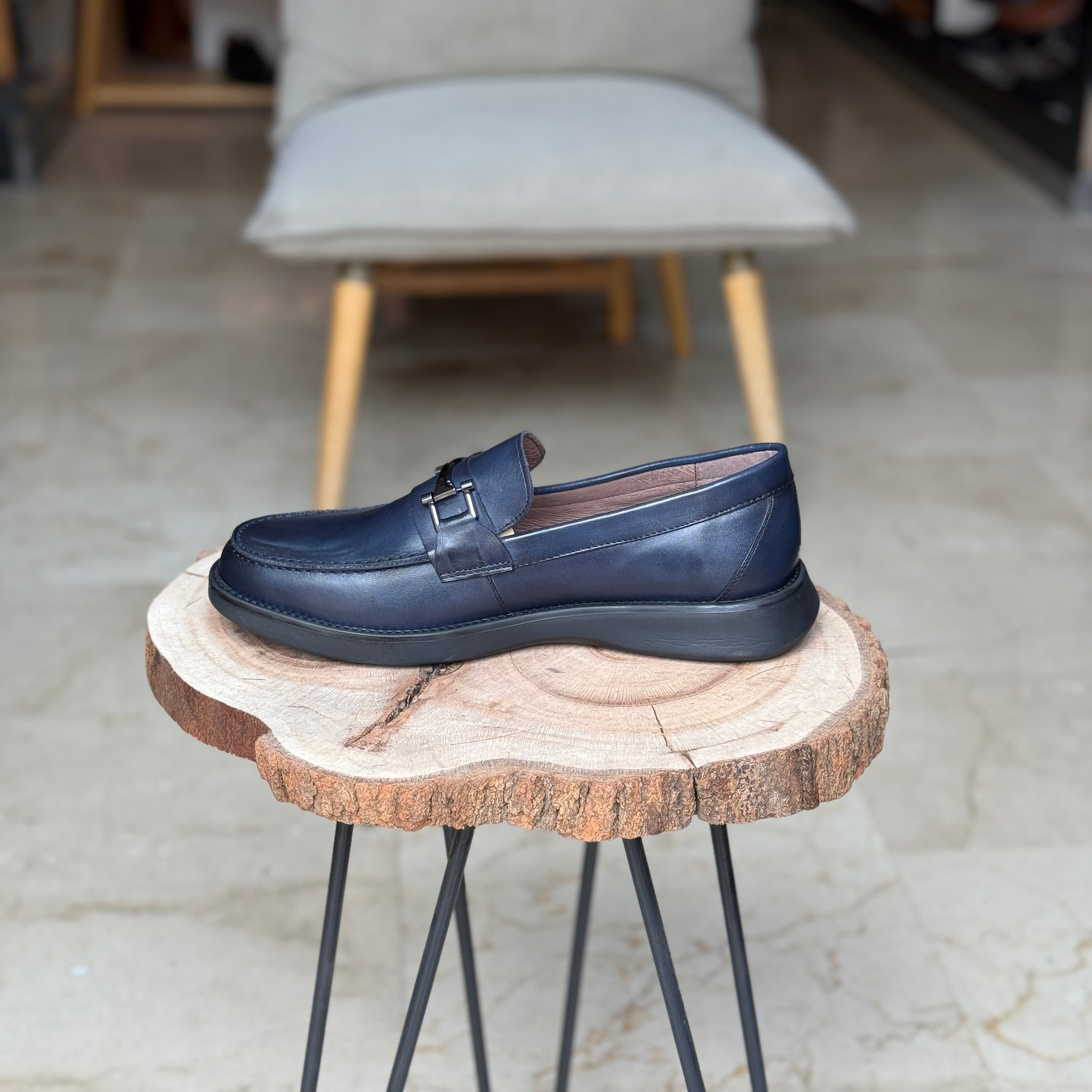 CHAUSSURES EN CUIR VÈRITABLES ELLEGANO 444 BLEU