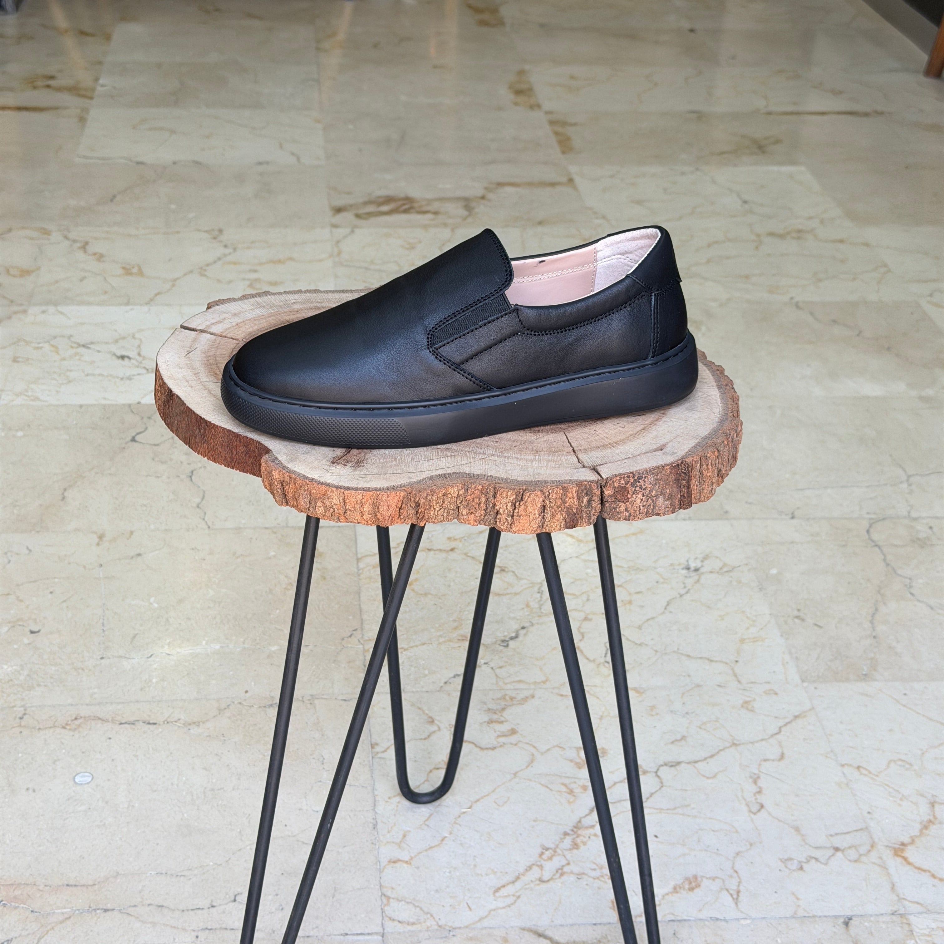 basket en cuir 0101 noir