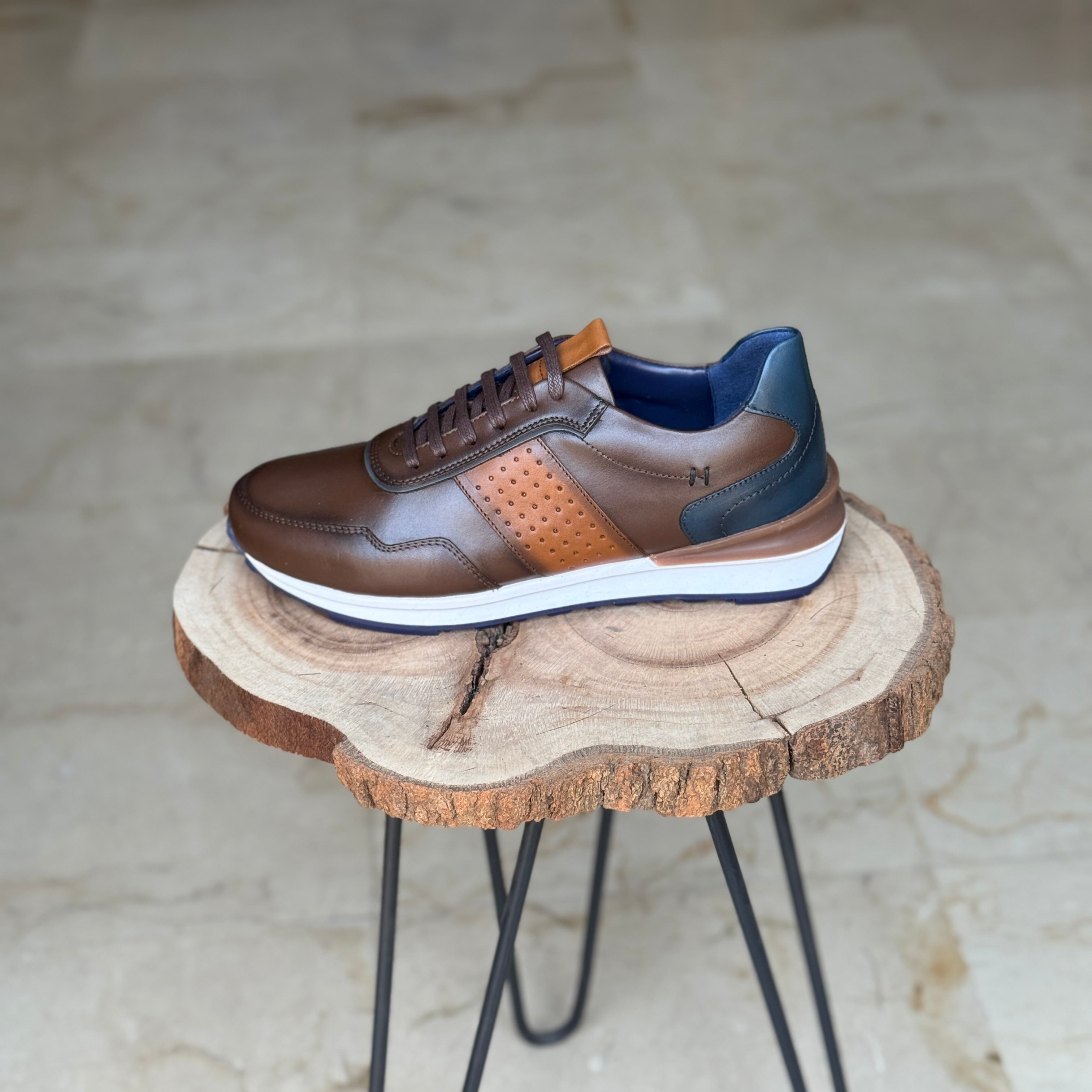 BASKET EN CUIR RC 651 MARRON