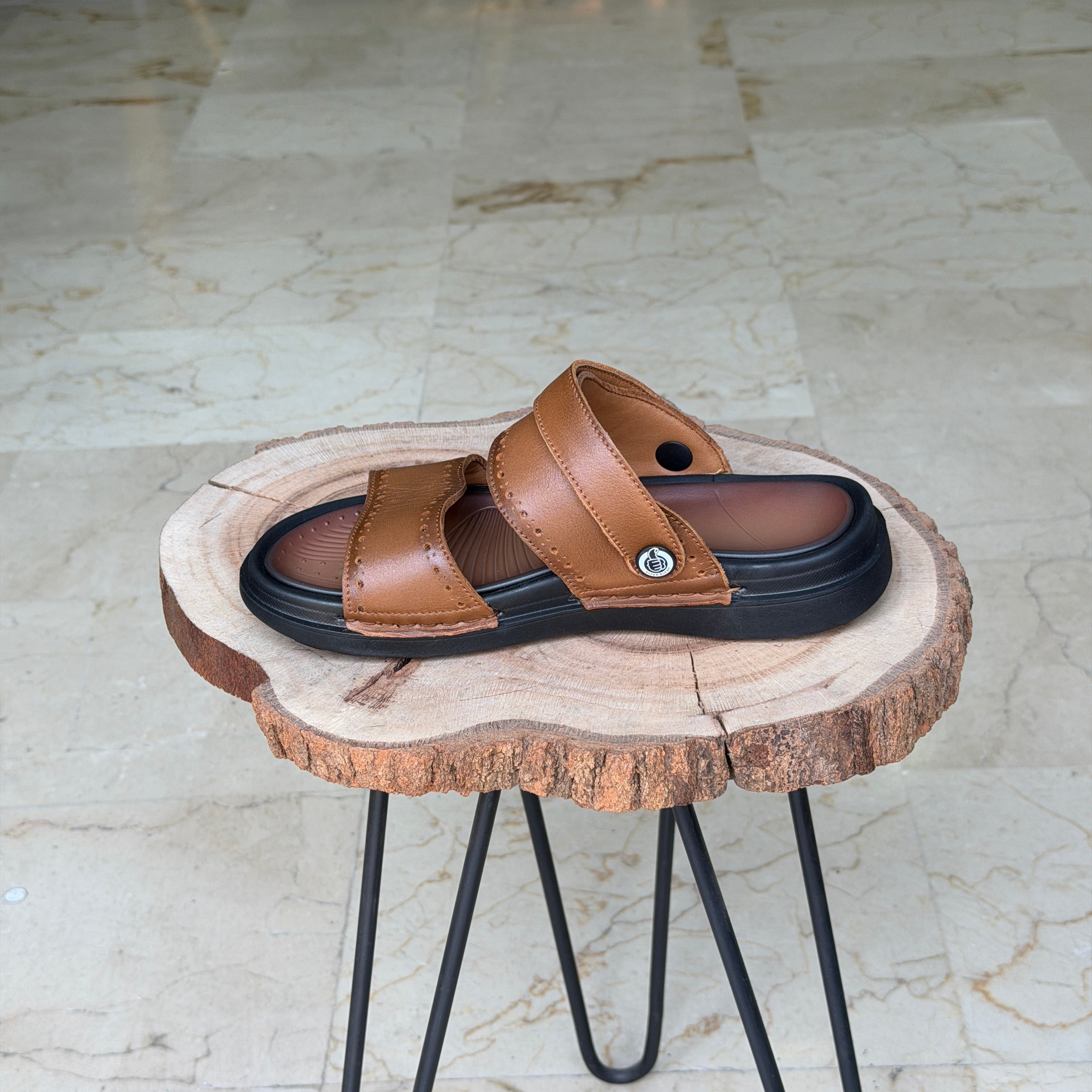 SANDALE EN CUIR Ergonomic Arch S44 TABA - Shopilo Shoes