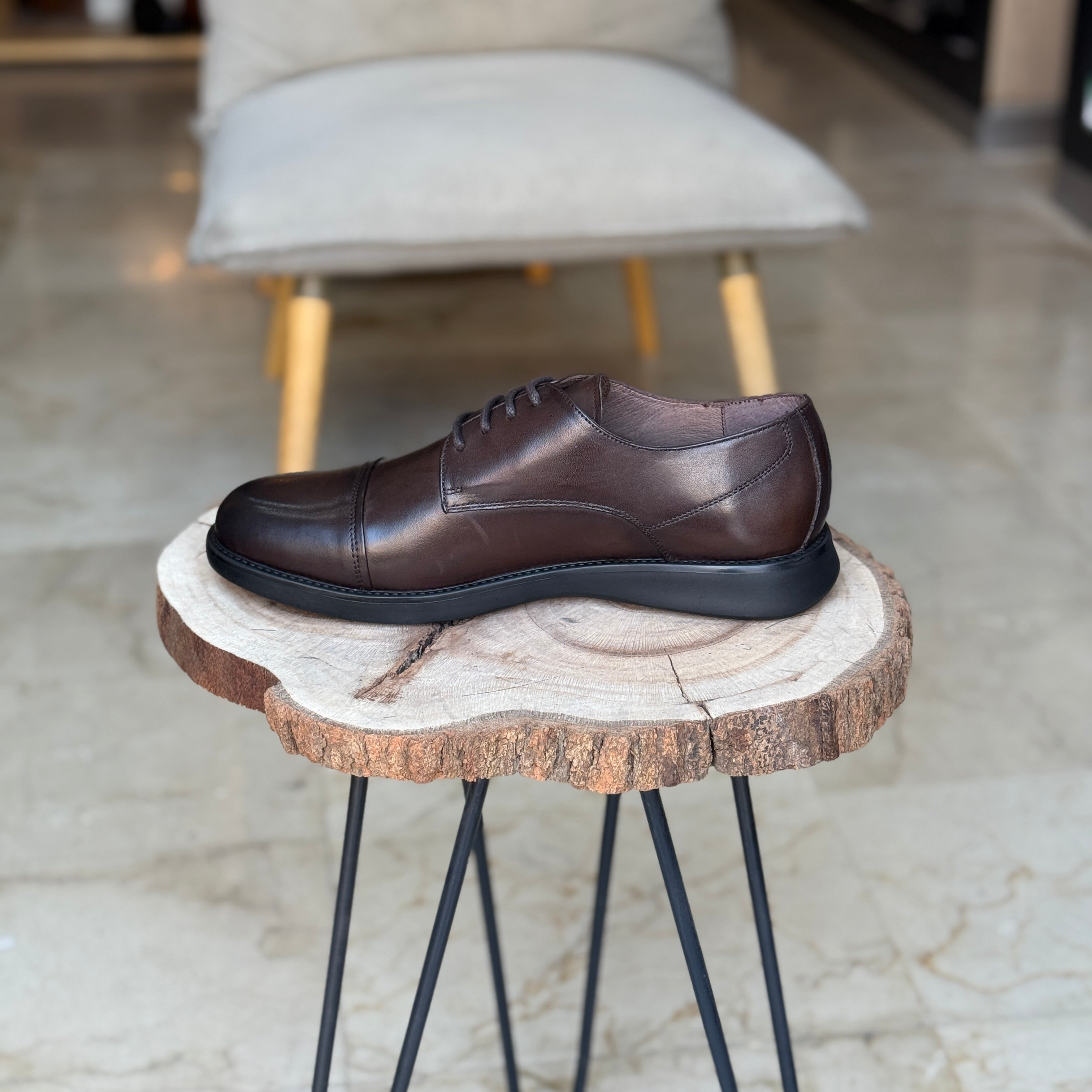 CHAUSSURES EN CUIR VÈRITABLES ELLEGANO 341 MARRON