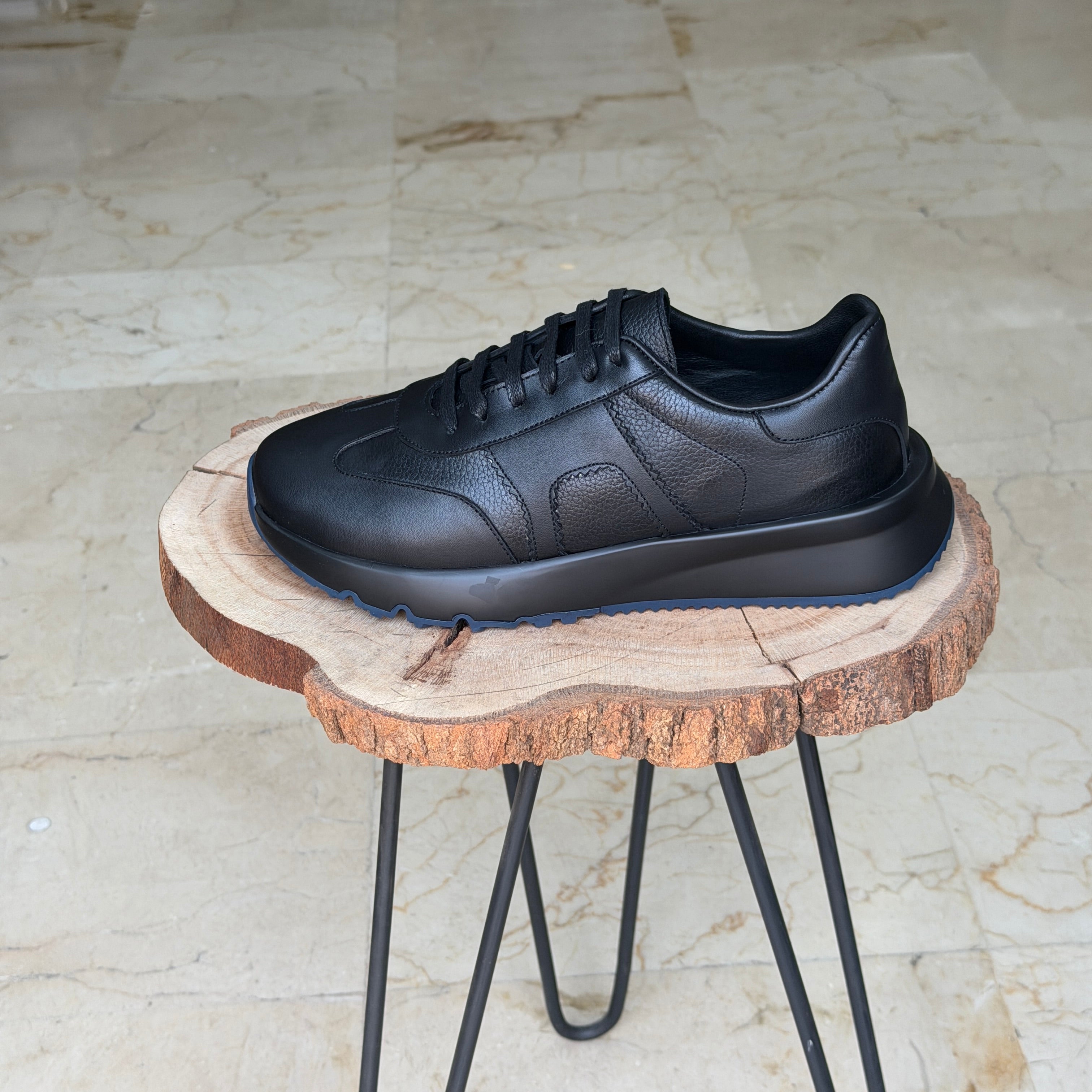 basket en cuir - 926 NOIR