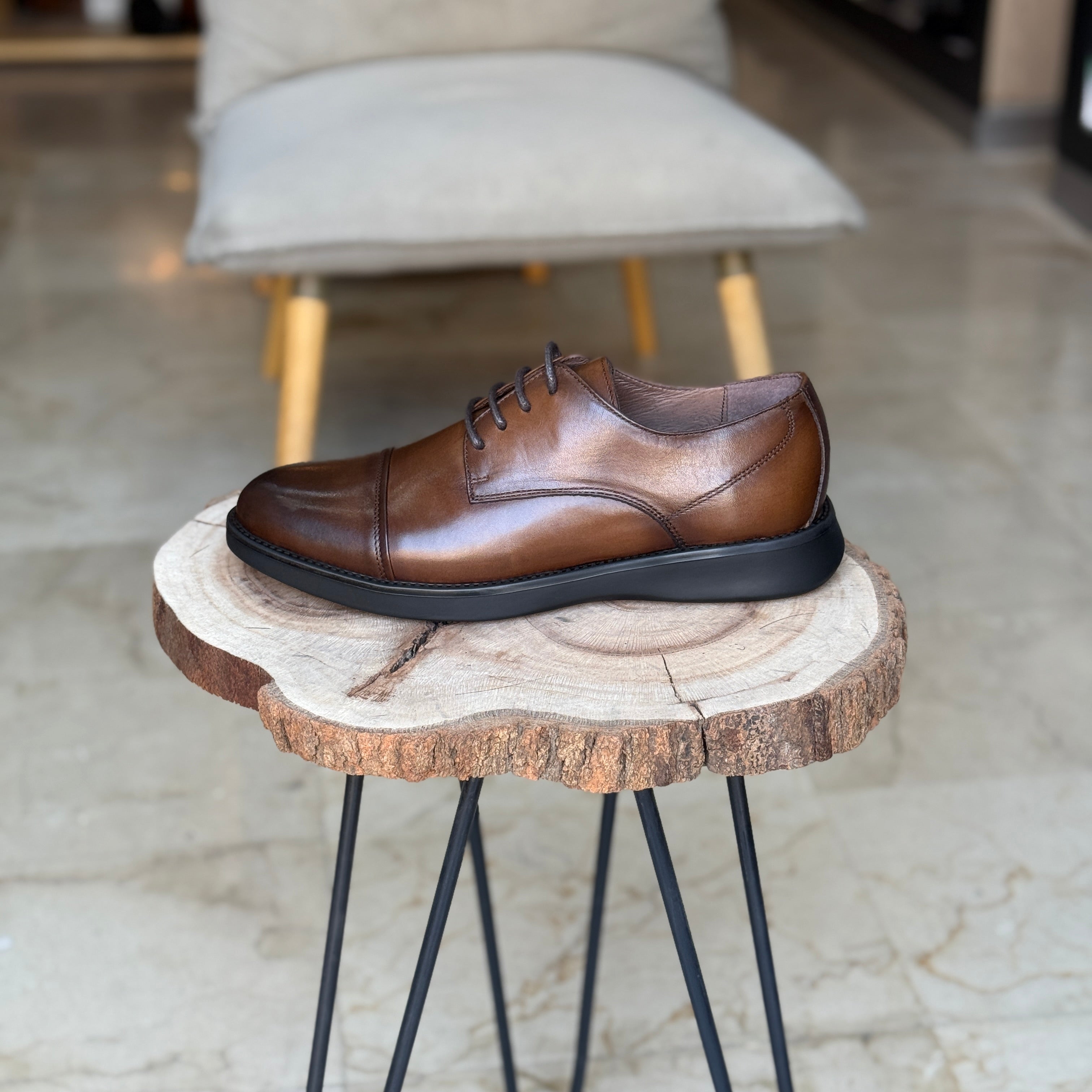 CHAUSSURES EN CUIR VÈRITABLES ELLEGANO 341 TABA