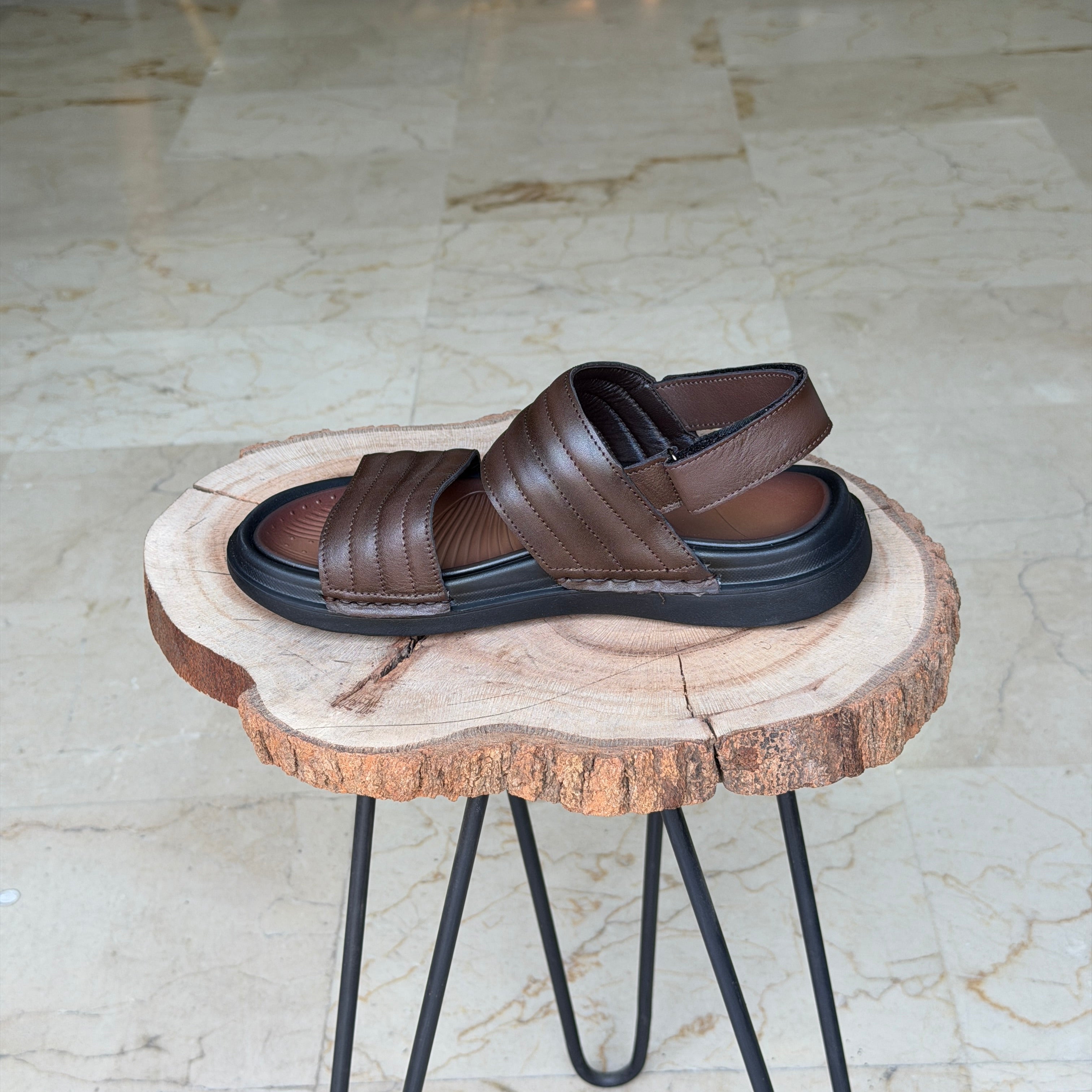 SANDALE EN CUIR Ergonomic Arch S41 MARRON