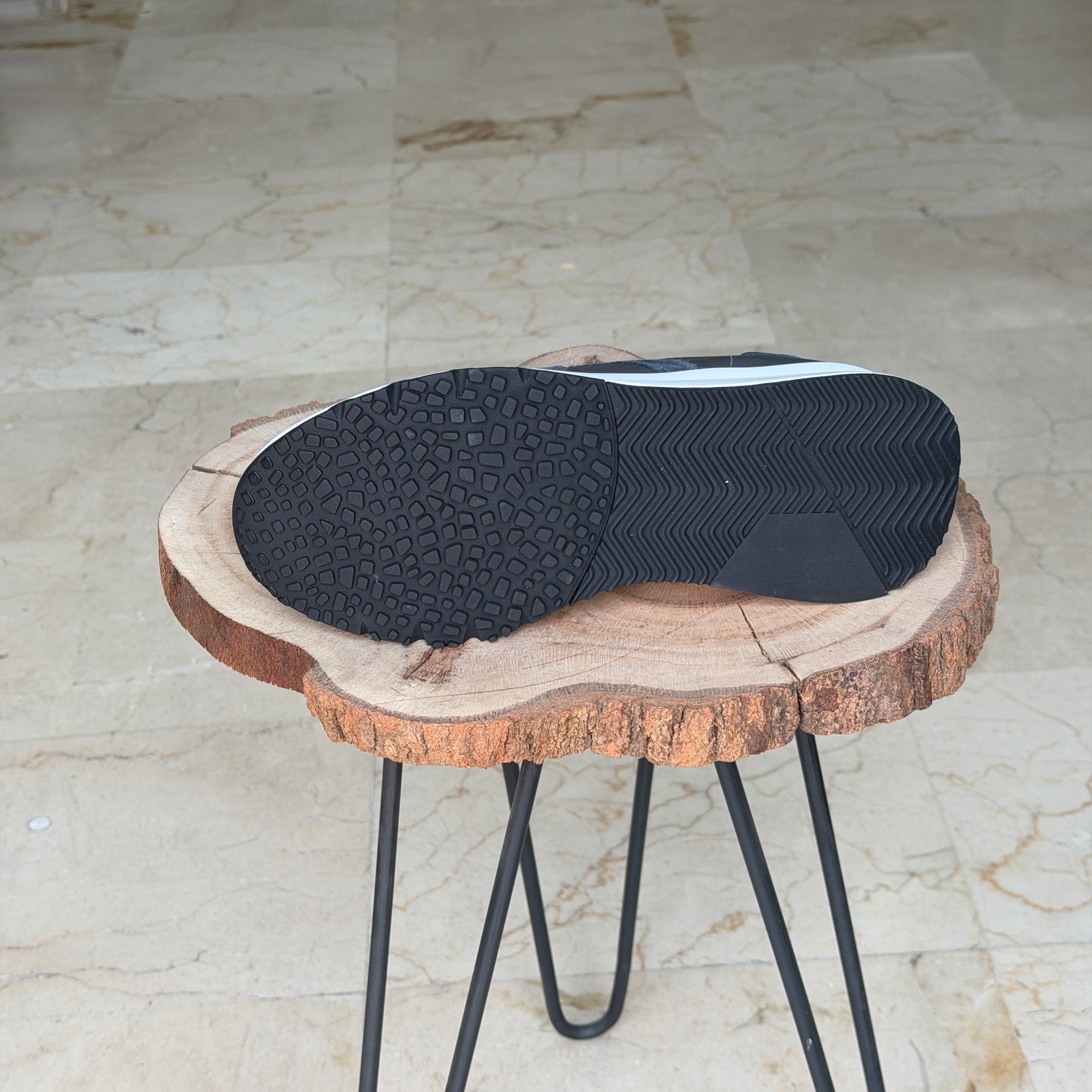 basket en cuir - 926 GRIS