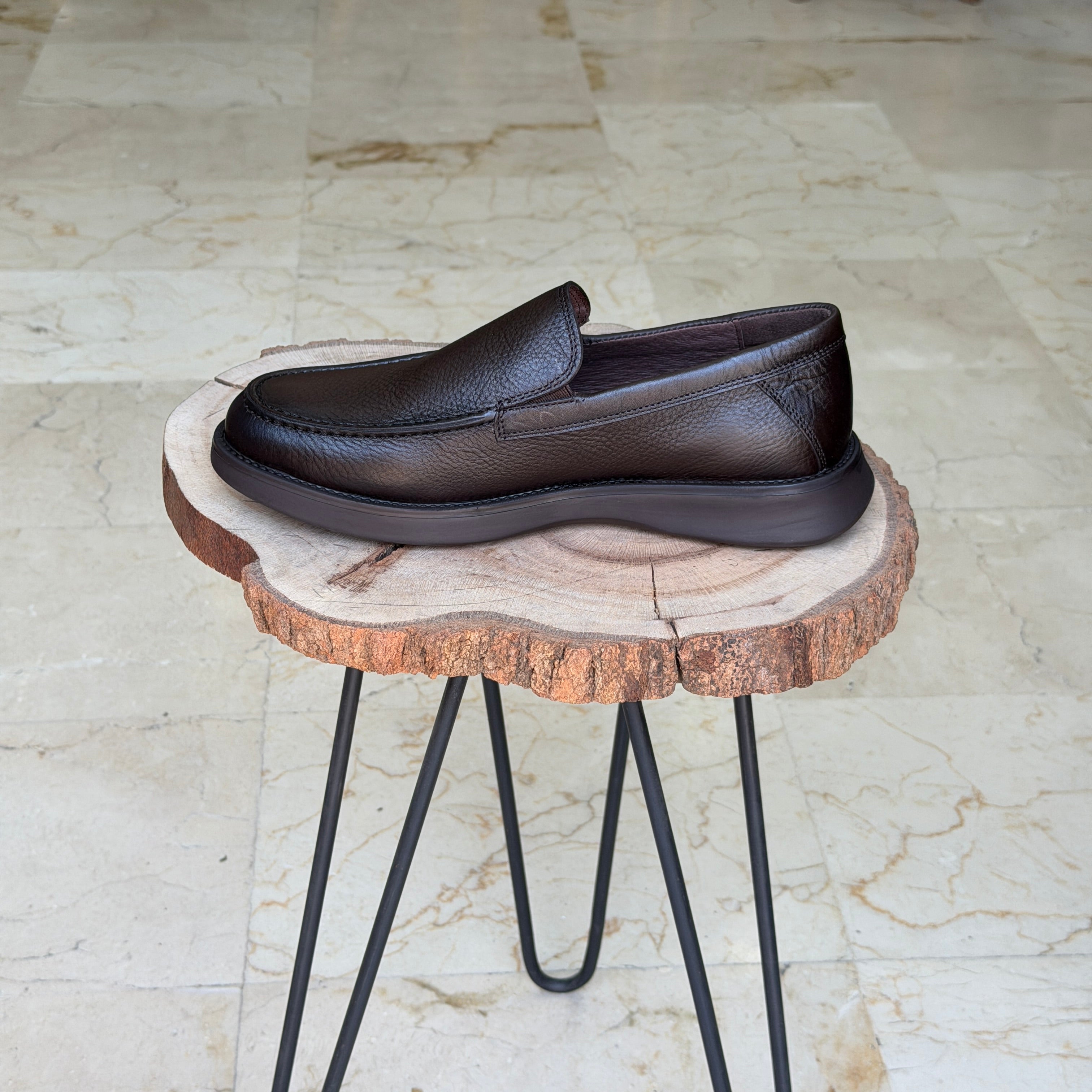 CHAUSSURES EN CUIR VÈRITABLES ELLEGANO 384 MARRON