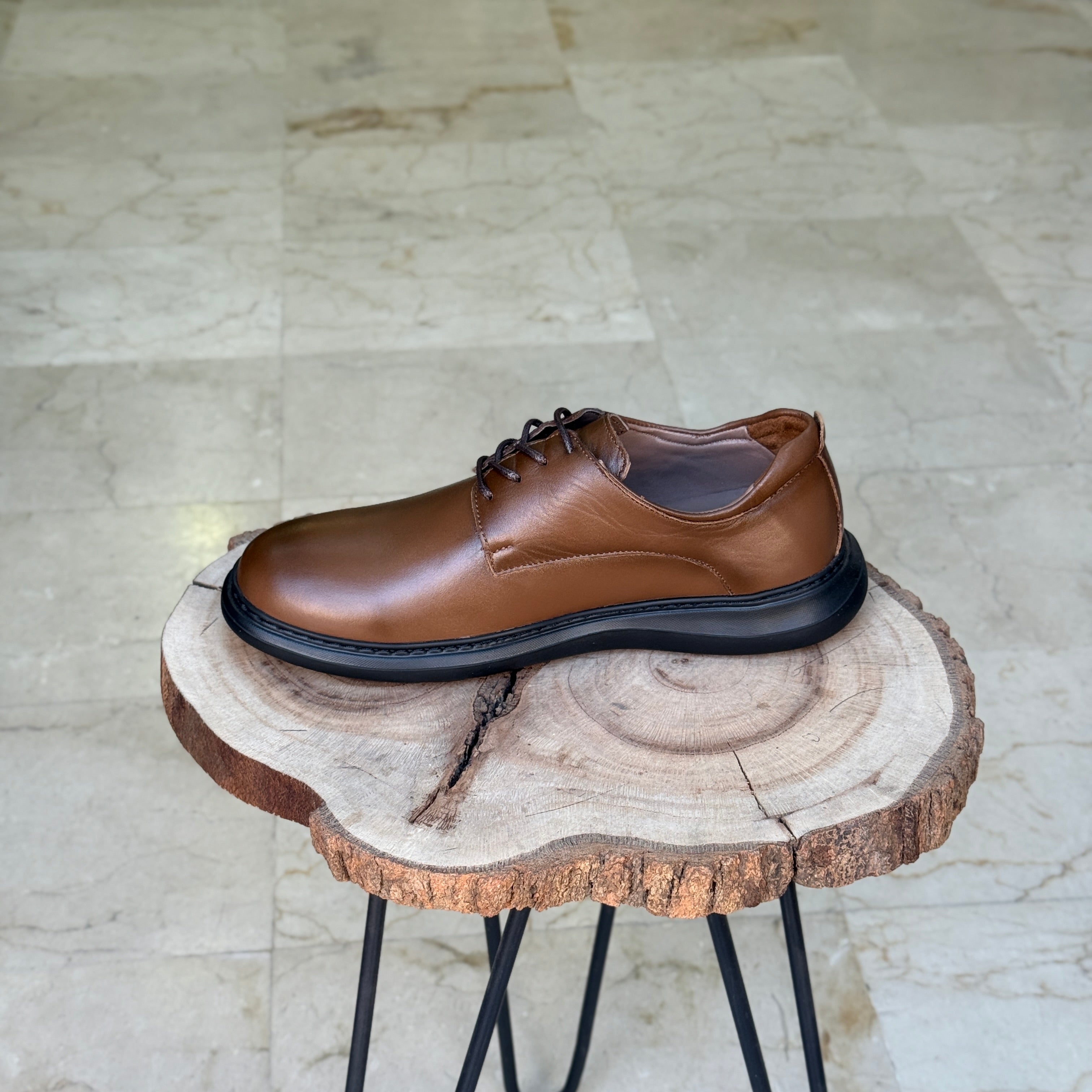 CHAUSSURE MEDICAL EN CUIR 102 TABAC