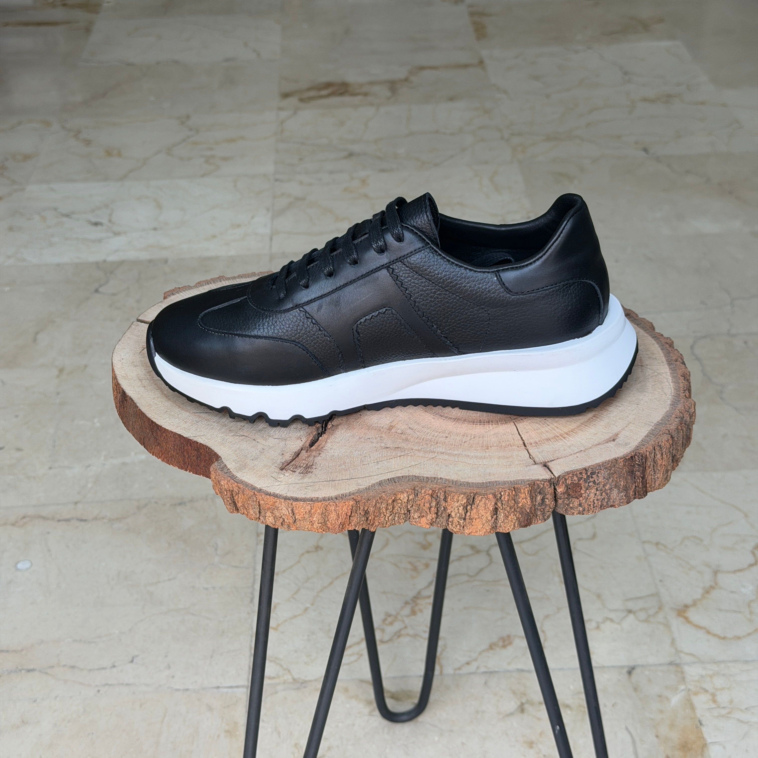 basket en cuir - 926 NOIR-A