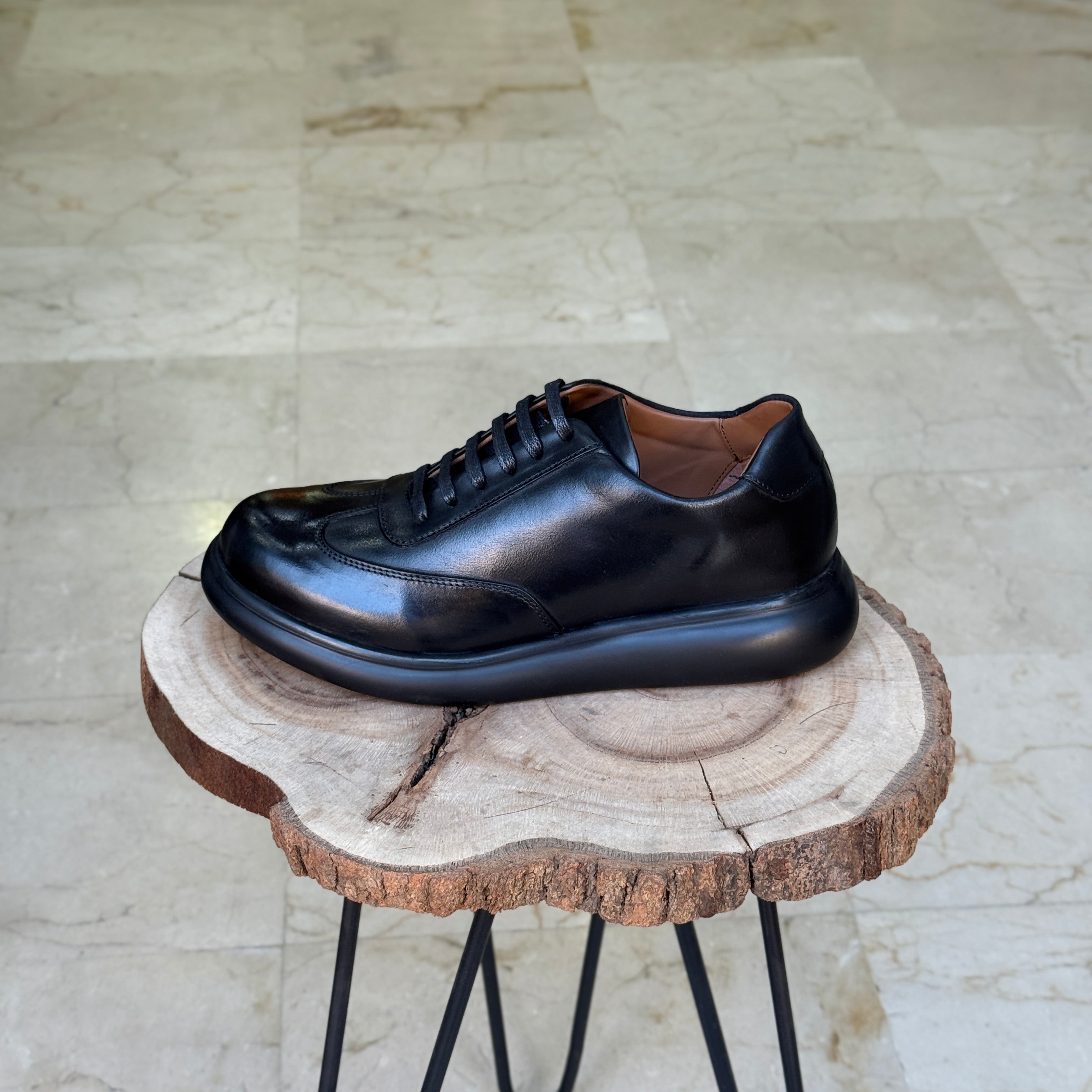 BASKET EN CUIR 726 NOIR