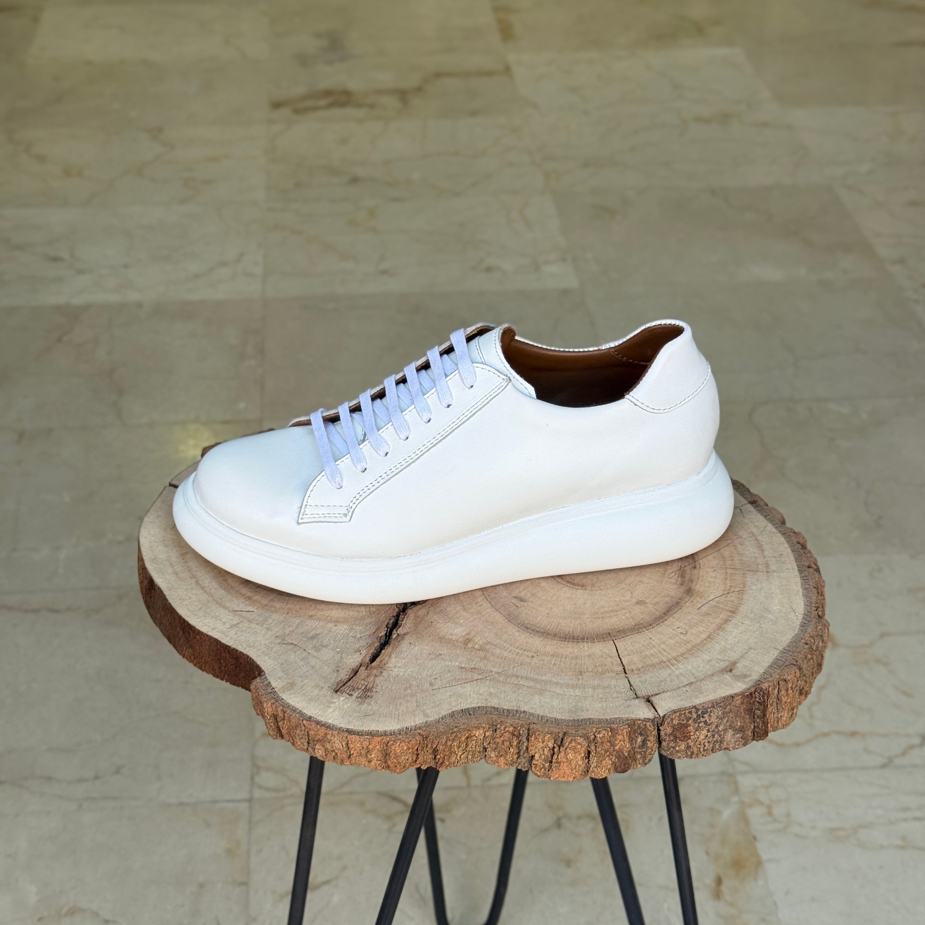 BASKET EN CUIR 704 BLANC