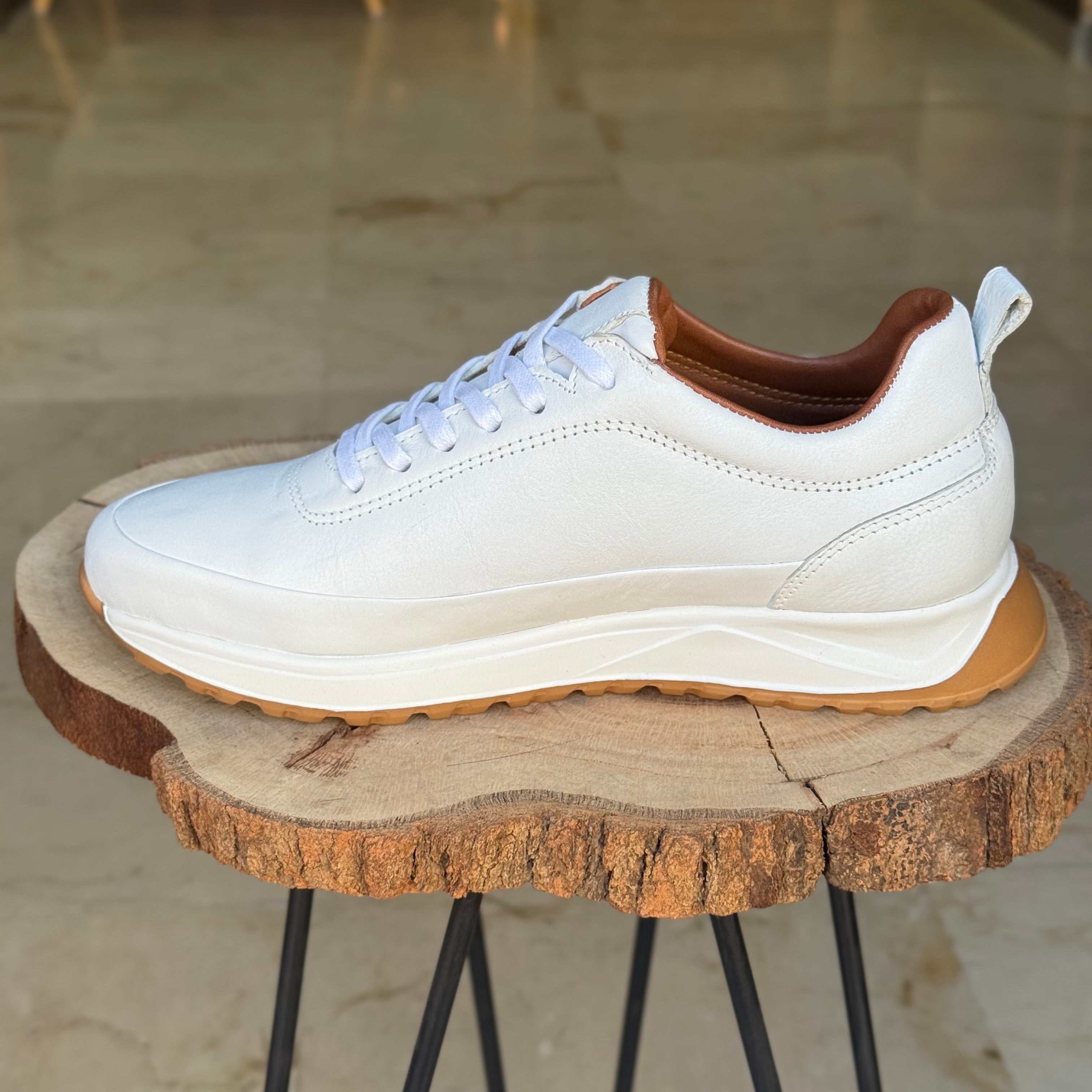 Basket en cuir - 934 blanc - Shopilo Shoes