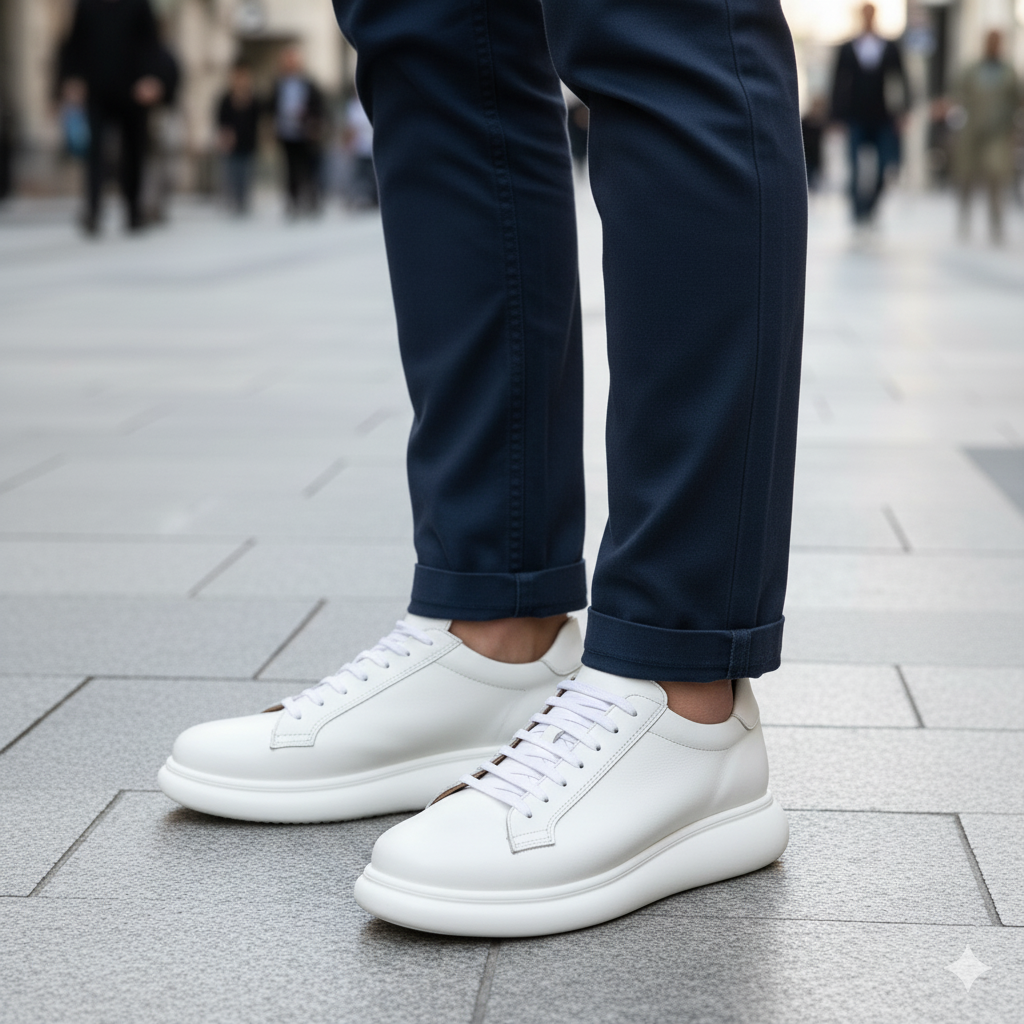 BASKET EN CUIR 704 BLANC