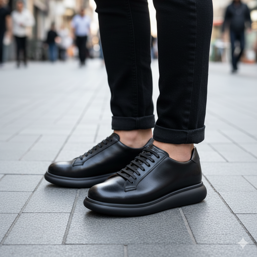 BASKET EN CUIR 704 NOIR / N