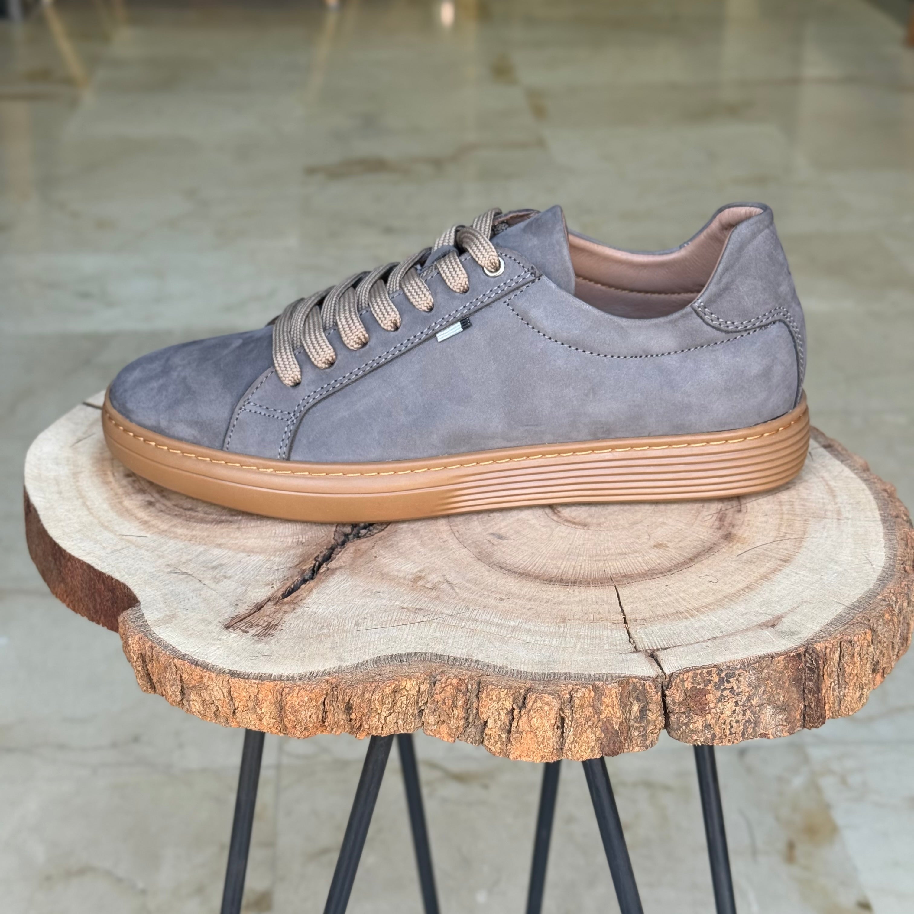 Basket en cuir willson 528 gris-c nubuck